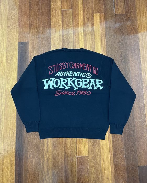 Stussy 💚 SS23 Stussy Black Authentic Workgear Sweater | Grailed