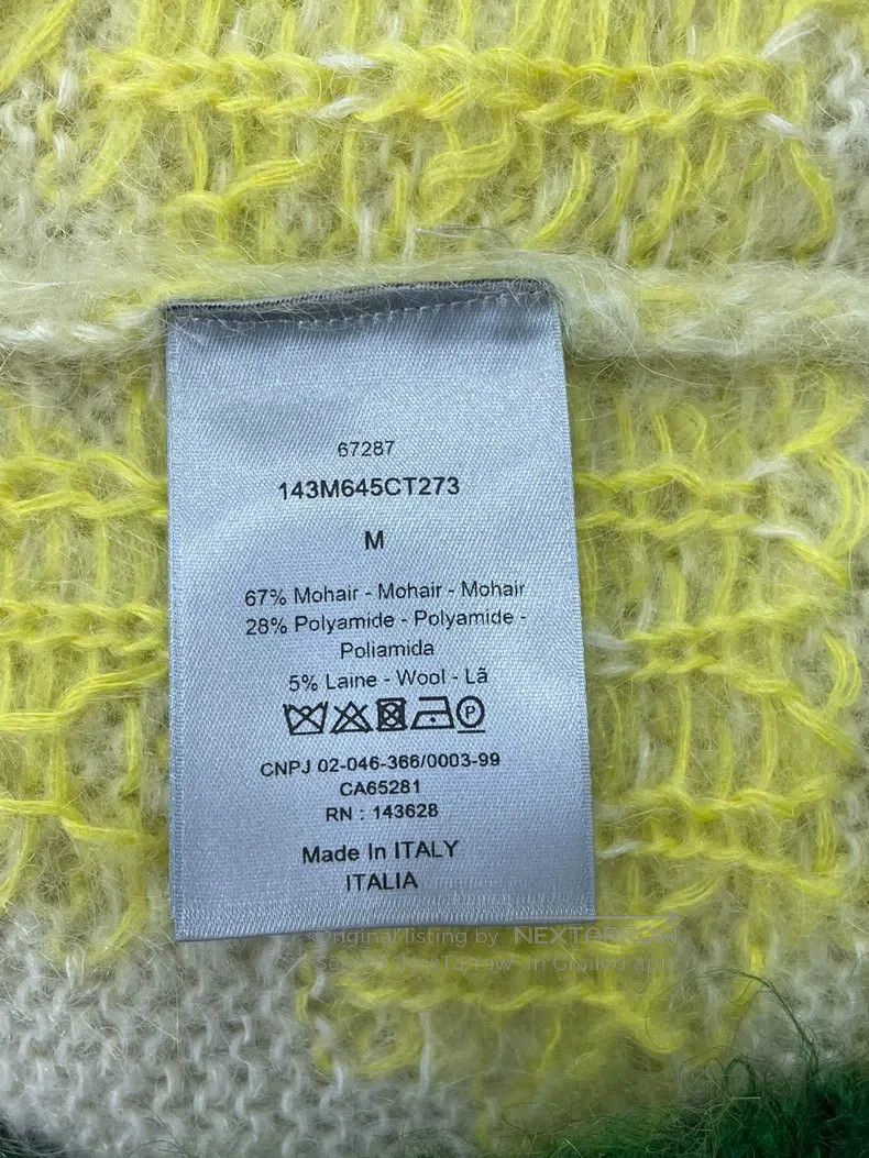 Dior Dior Yellow and green printed horsehair sweater Size US M / EU 48-50 / 2 - 5 Thumbnail