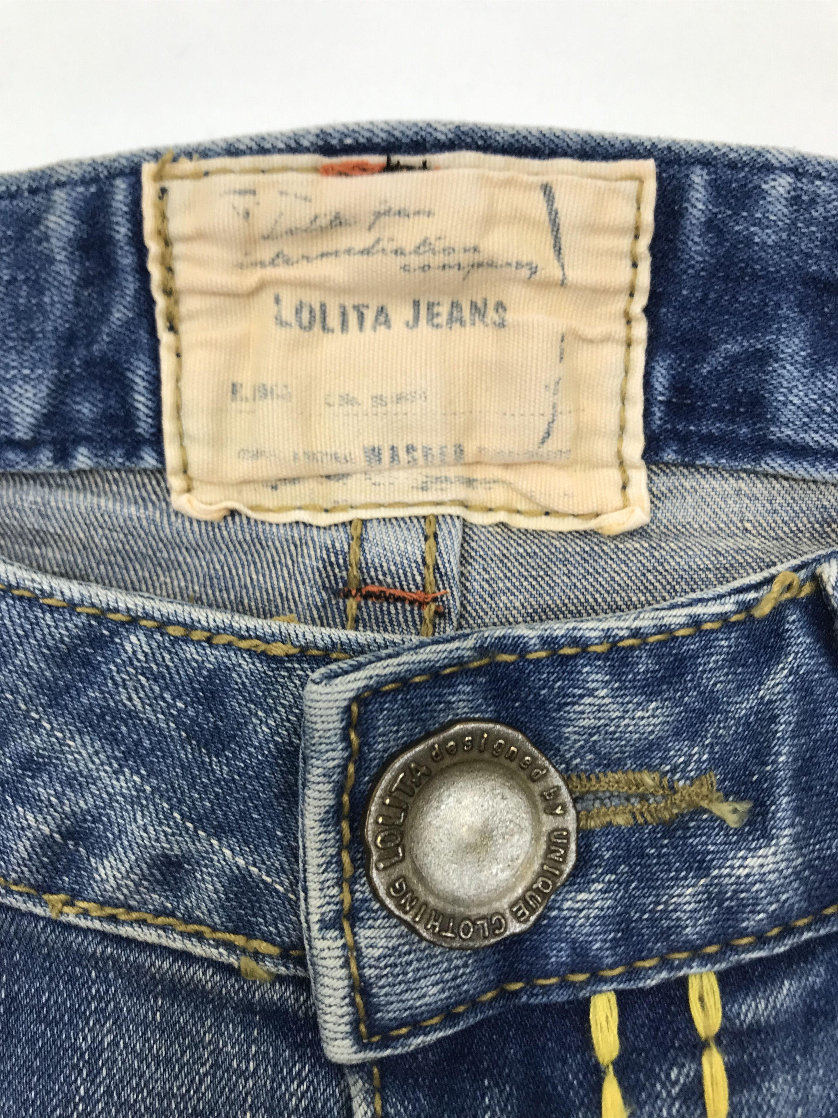 Japanese Brand Vintage Lolita Bell Bottom Washed Flare Jeans Size 28" / US 6 / IT 42 - 11 Thumbnail