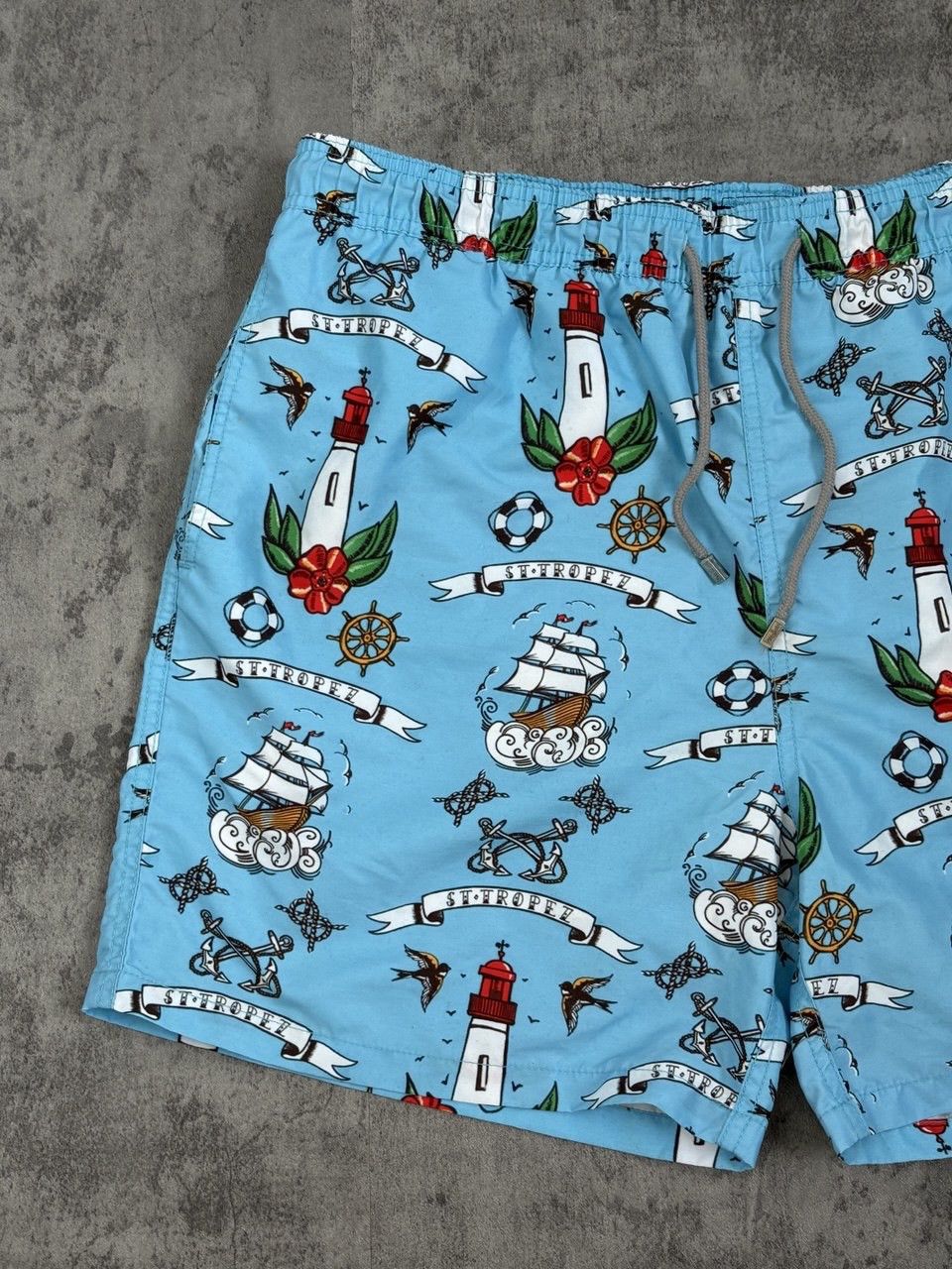 Vilebrequin Vilebrequin St. Tropez AOP Blue Orange Shorts Swim Size US 39 - 3 Thumbnail