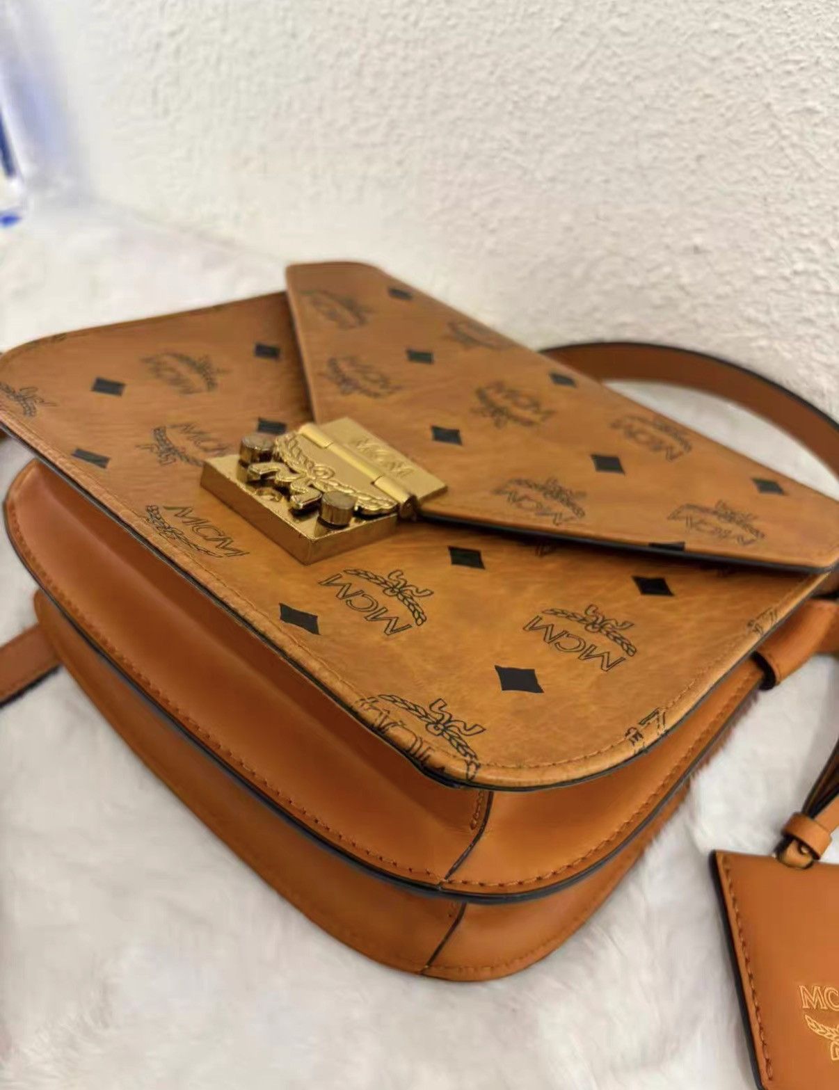 MCM MCM mini monogram saddle bag in cognac, classic design J38 Size ONE SIZE - 6 Thumbnail