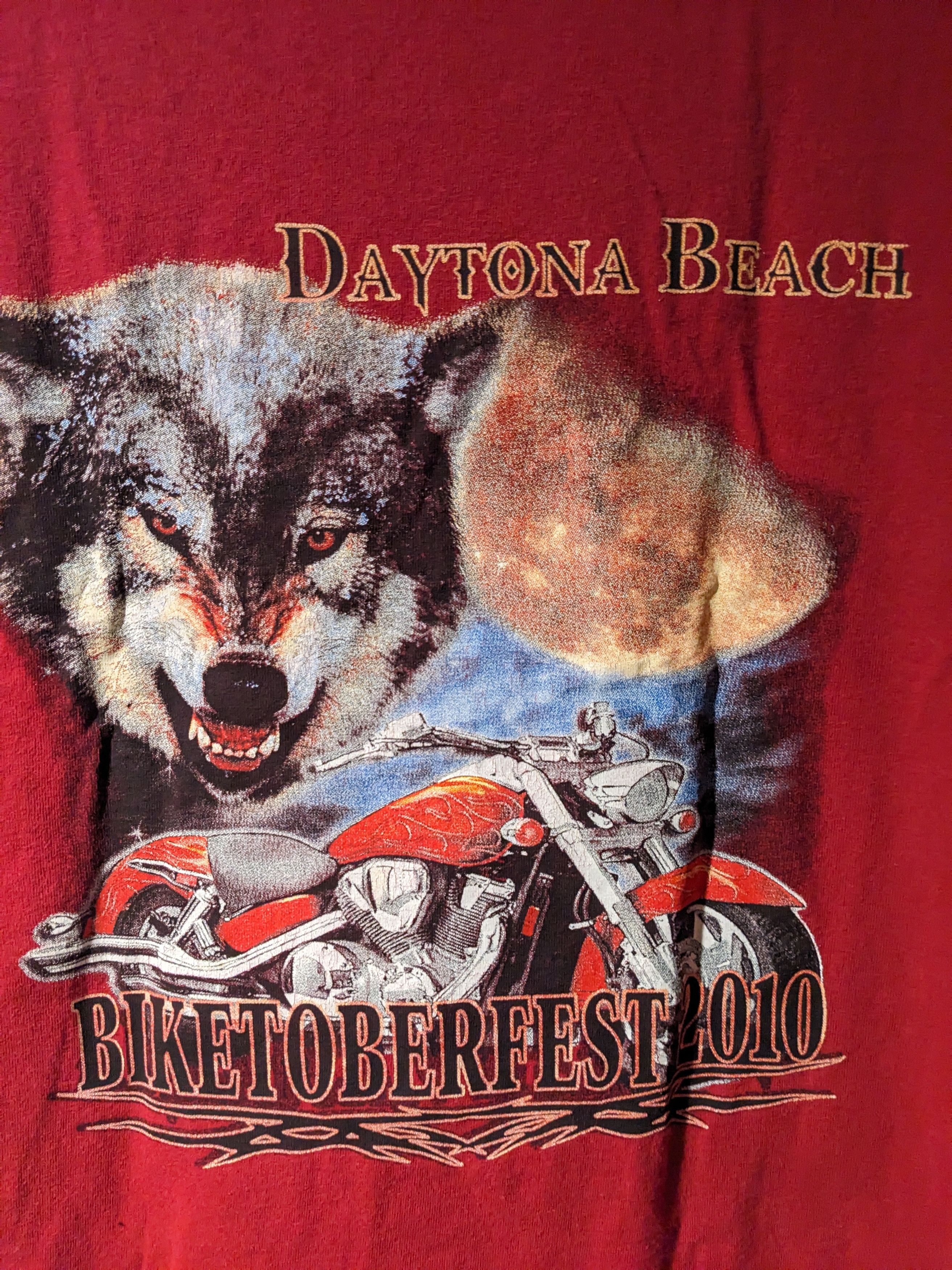 Harley Davidson × Vintage Vintage 2010 Biketoperfest Daytona Beach Wolf Animal T-Shirt Size US XL / EU 56 / 4 - 2 Thumbnail
