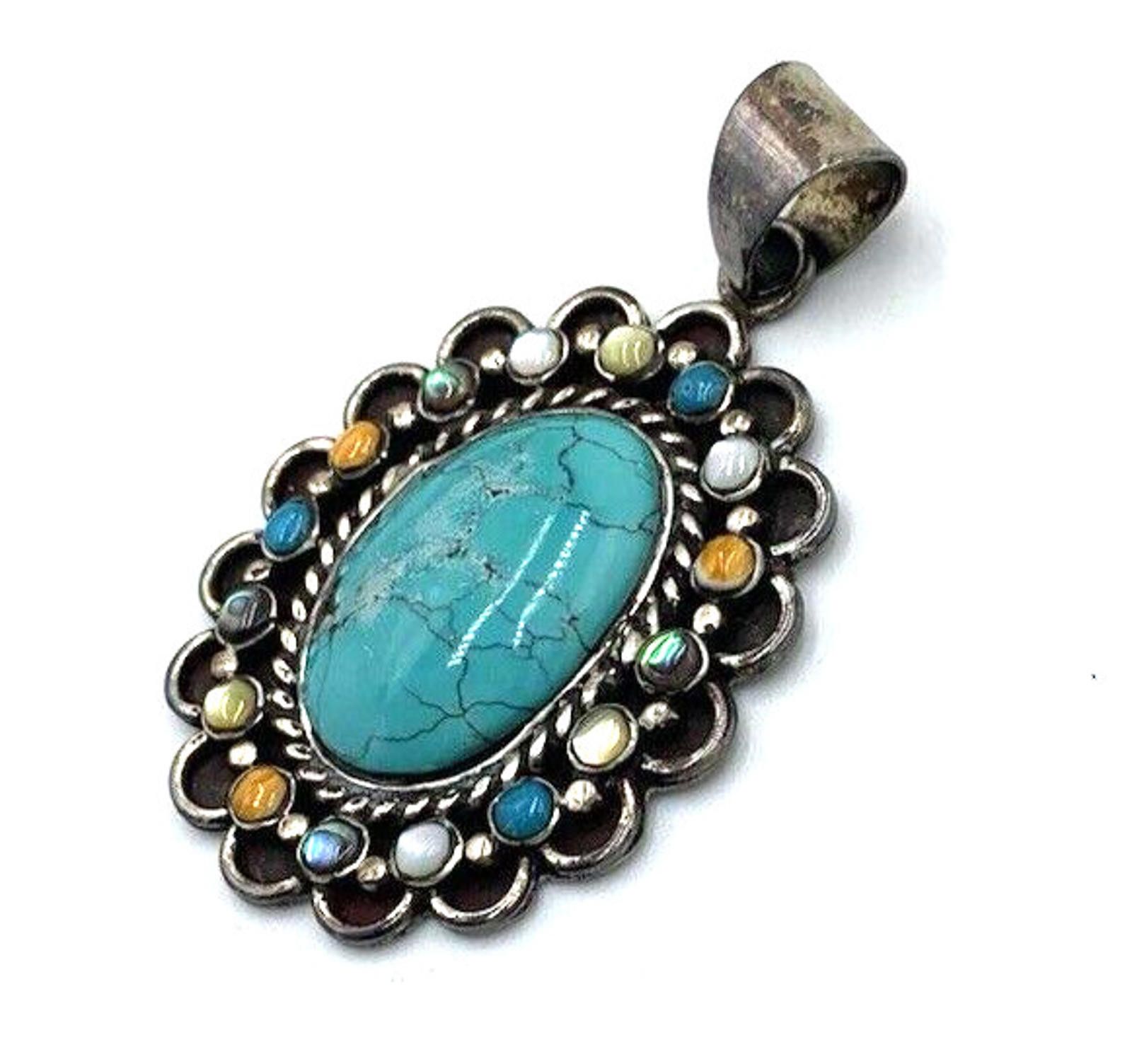 Other David R Freeland DRF Multi-Stone Turquoise Signed Pendant Size ONE SIZE - 4 Thumbnail