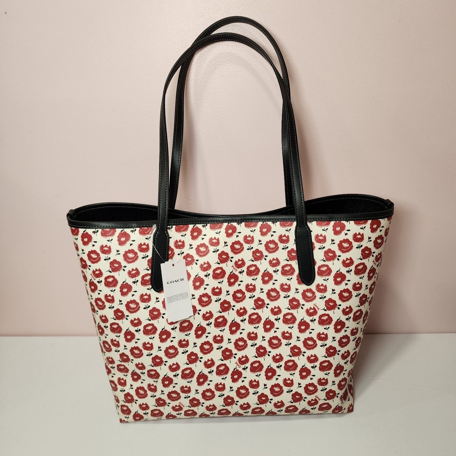 Coach NWT COACH CBI50 City Tote Bag Floral Print Red Multi Size ONE SIZE - 3 Thumbnail