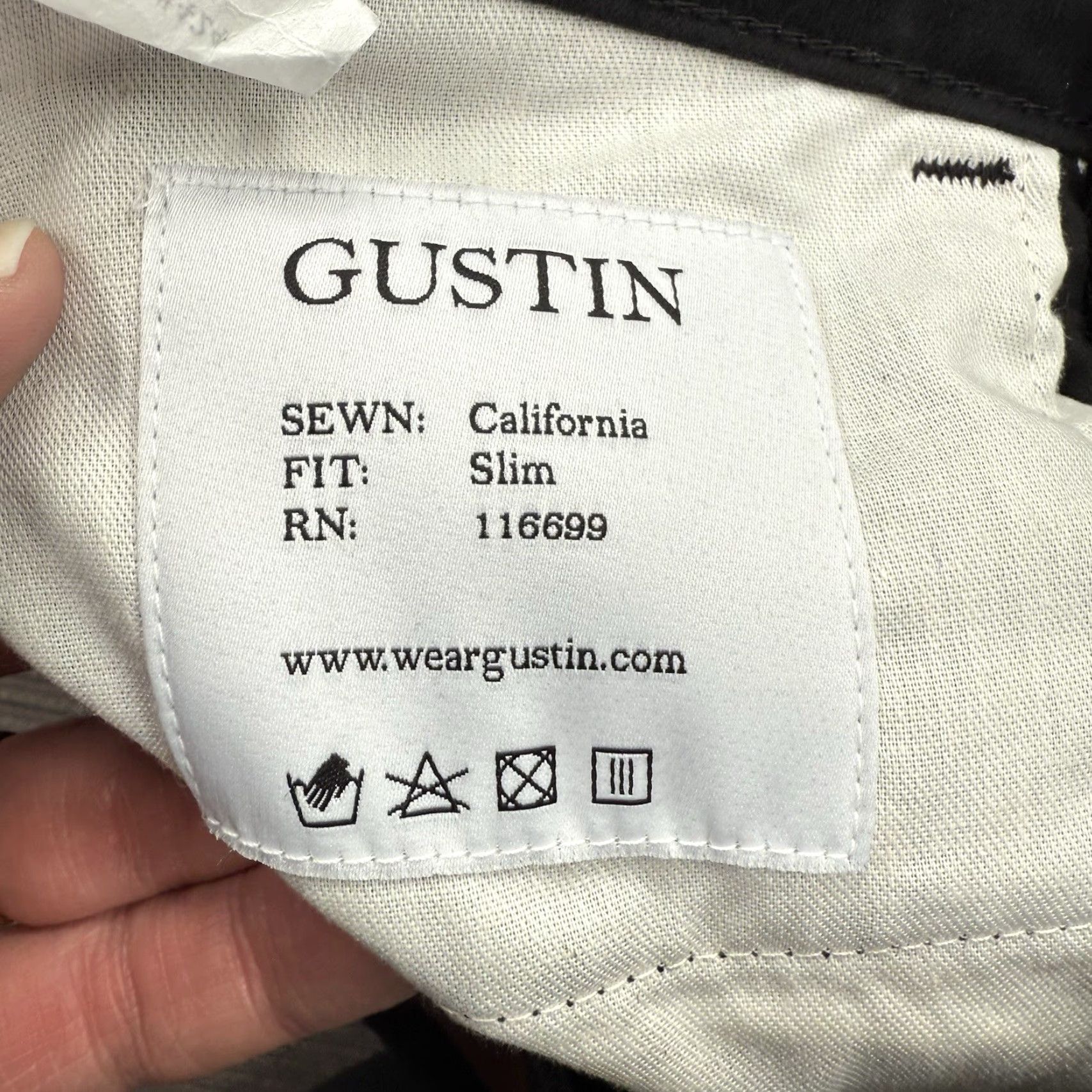 Gustin Gustin Jeans Men Slim 30/33 Black Denim Button Fly Straight Jeans Size US 30 / EU 46 - 5 Thumbnail