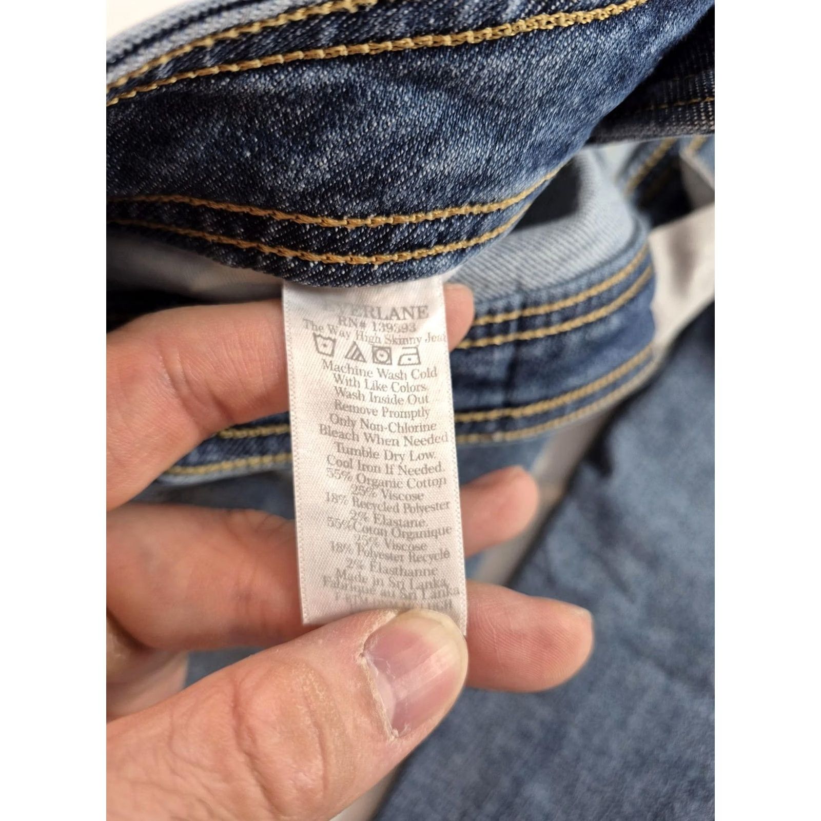 Everlane Everlane The Way High Skinny Jeans Womens 29 Medium Wash Blue Stretch Denim Size 29" - 7 Thumbnail