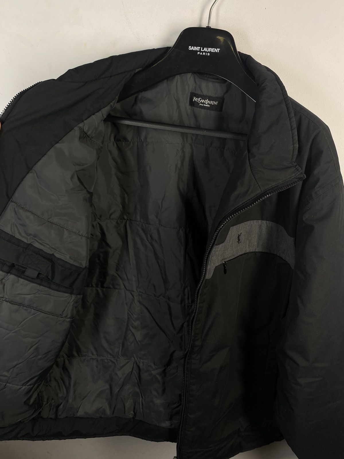 Yves Saint Laurent Warm YSL Jacket Black/Grey Autumn YSL Bomber Saint Laurent Size US XL / EU 56 / 4 - 12 Thumbnail