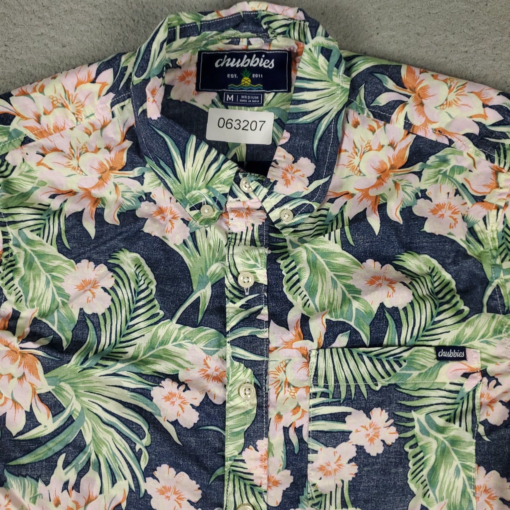 Chubbies Chubbies Shirt Mens Size Medium Blue Floral Button-Up Short Sleeve Casual Classic Hawaiian Patterned Size US M / EU 48-50 / 2 - 2 Thumbnail