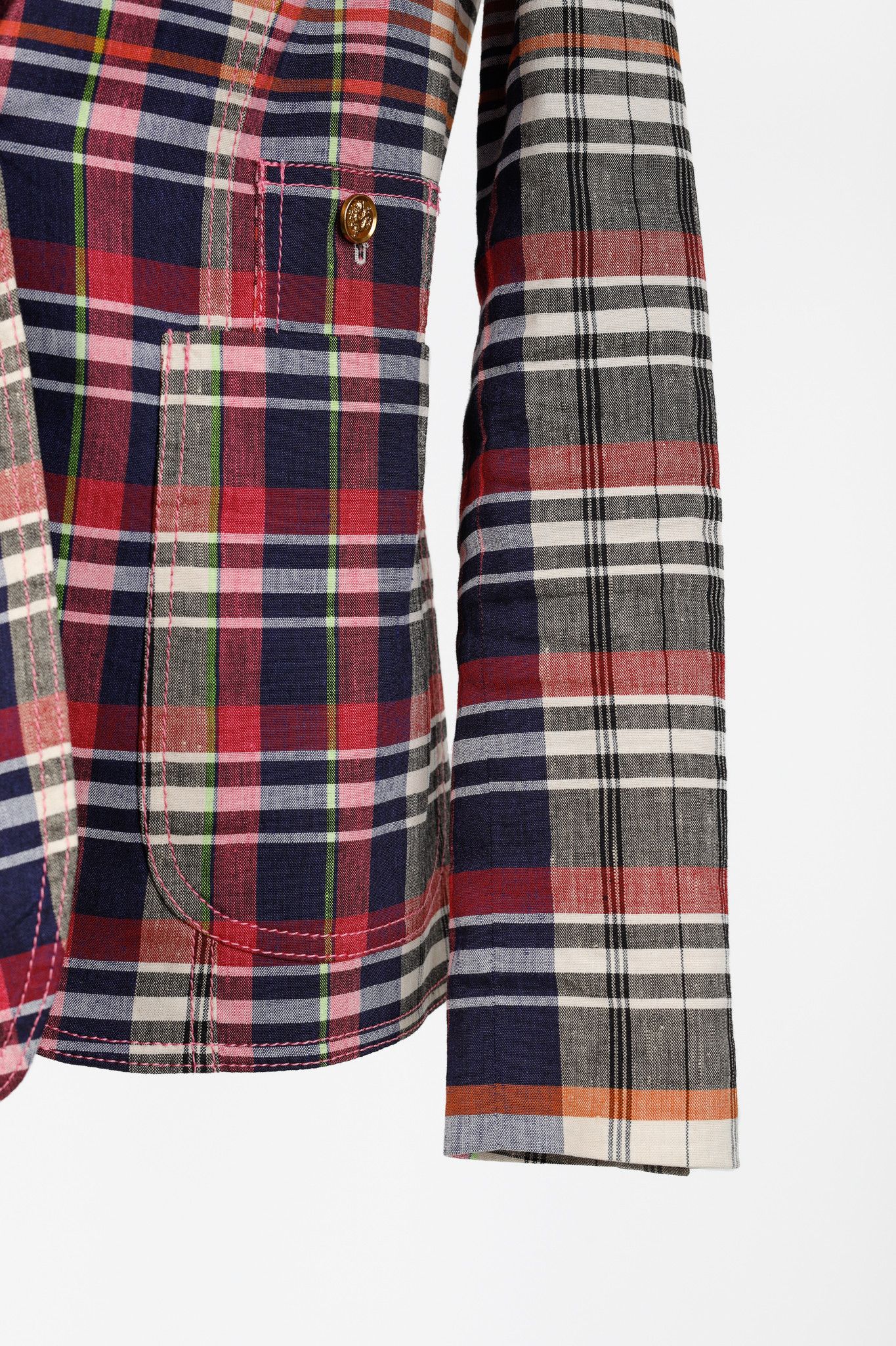 SMYTHE Smythe Patch Pocket Duchess Madras Plaid Blazer Size S / US 4 / IT 40 - 6 Thumbnail