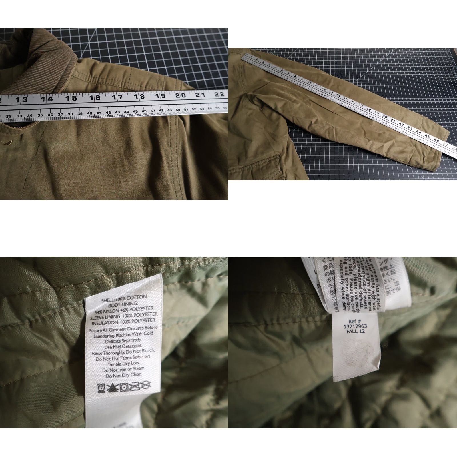 Eddie Bauer Eddie Bauer Barn Jacket Men XL Green Full Zip Corduroy Trim Lining Quilted Nylon Pockets Side Zip Front Button Overlay military jacket style Size US XL / EU 56 / 4 - 8 Thumbnail