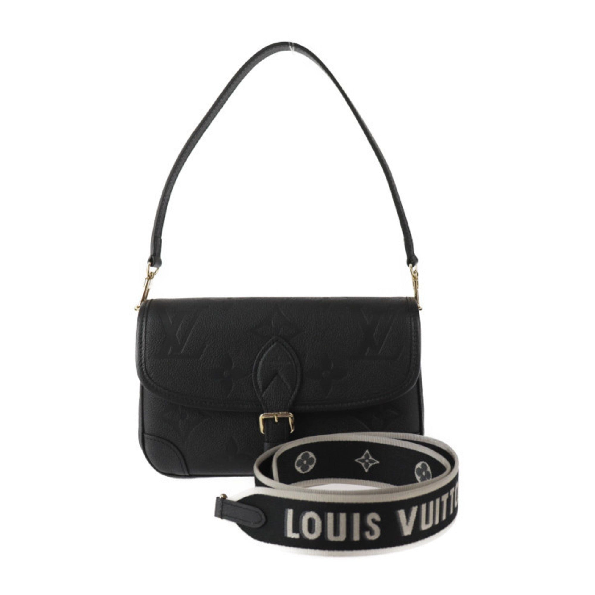 image of Louis Vuitton Diane Shoulder Bag M46386 Monogram Empreinte Black Handbag, Women's
