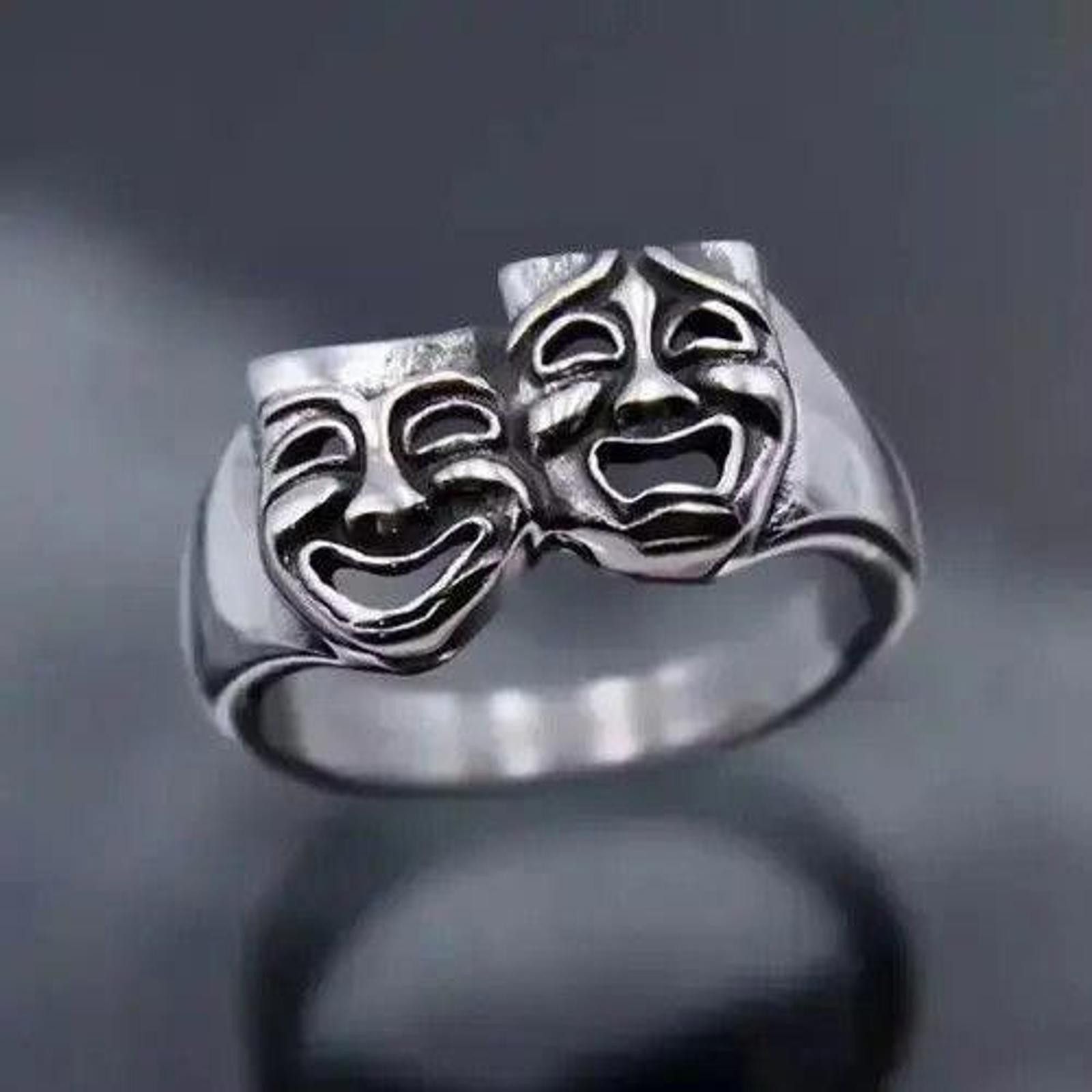 Jewelry x Vintage Comedy Ring | Signet Ring| MenS Ring | WomenS Ring in Silver, Men's