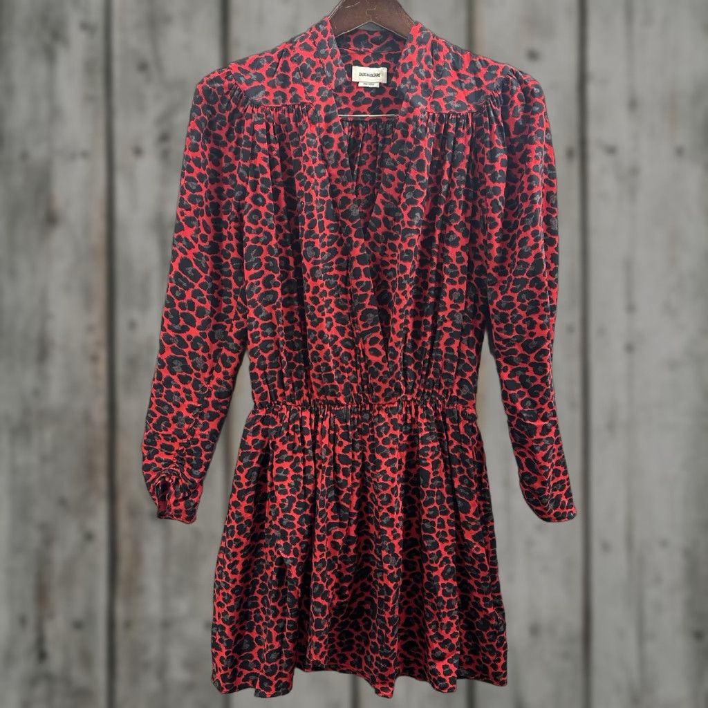 Zadig Voltaire Dress Reveal Leo Womens Small Cheetah Leopard