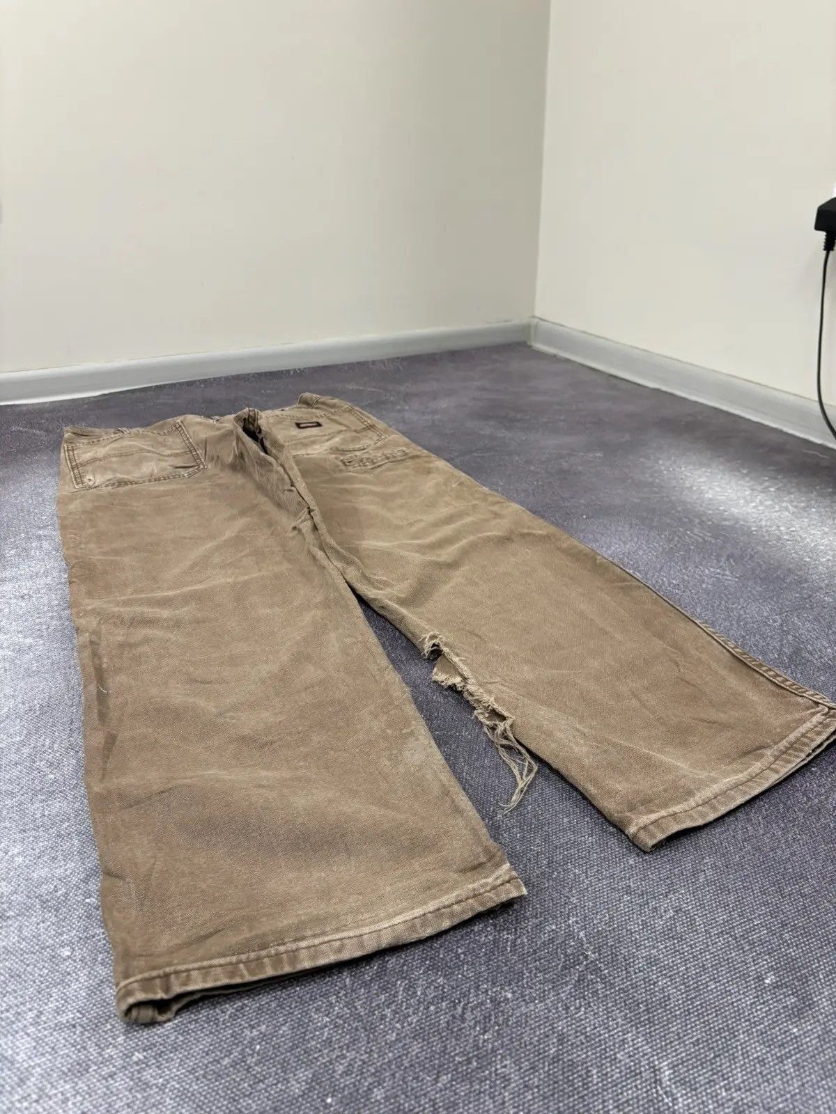 Dickies × Vintage Vintage Dickies Brown Ripped Hype Work Baggy Pants Jeans Size US 36 / EU 52 - 3 Thumbnail