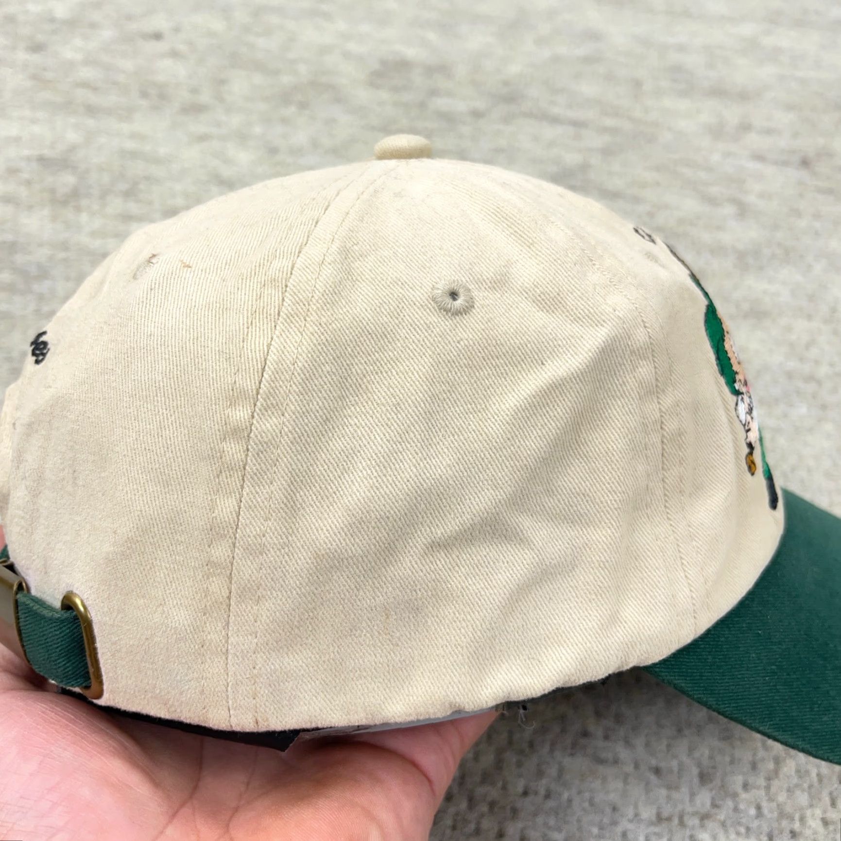 Vintage VINTAGE Looney Tunes Baseball Hat Cap Strap Back Elmer Fudd Green Cotton 90s Y2K Embroidered Adult Mens Size ONE SIZE - 6 Thumbnail