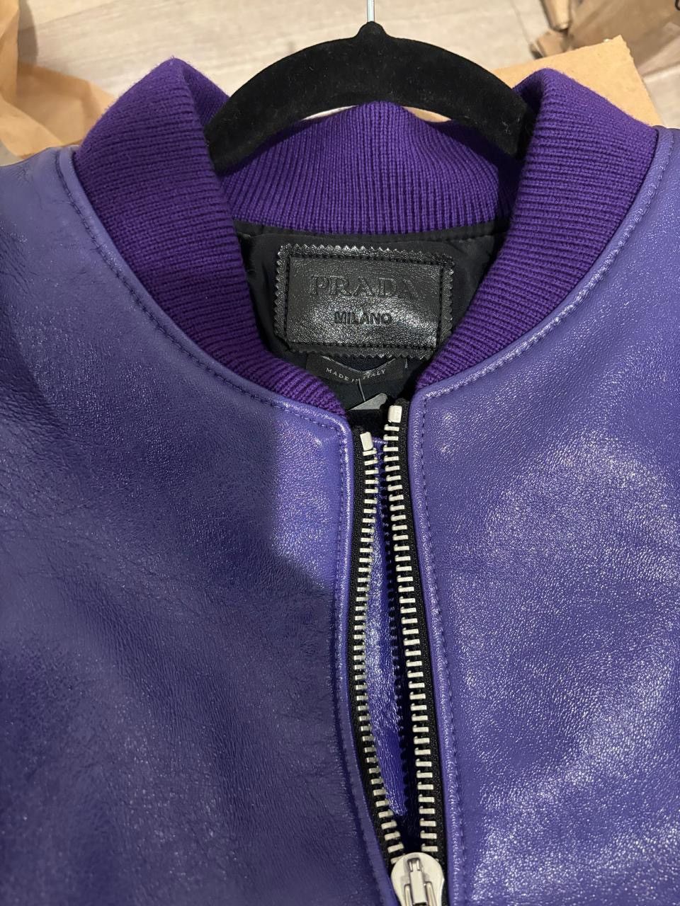Prada Prada Nappa Leather Purple Bomber Jacket Size US L / EU 52-54 / 3 - 4 Thumbnail