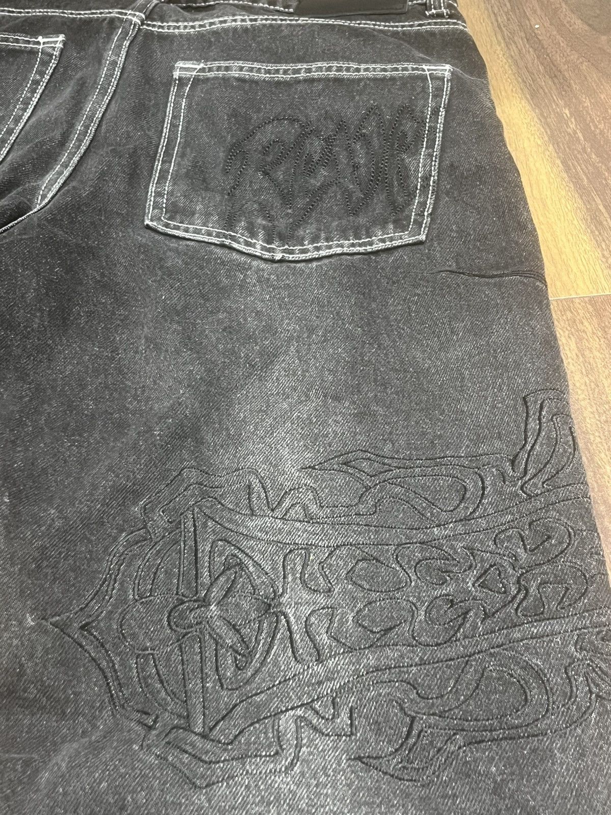 Revenge Spike cross embroidered Revenge jeans - dark grey Size US 30 / EU 46 - 7 Thumbnail