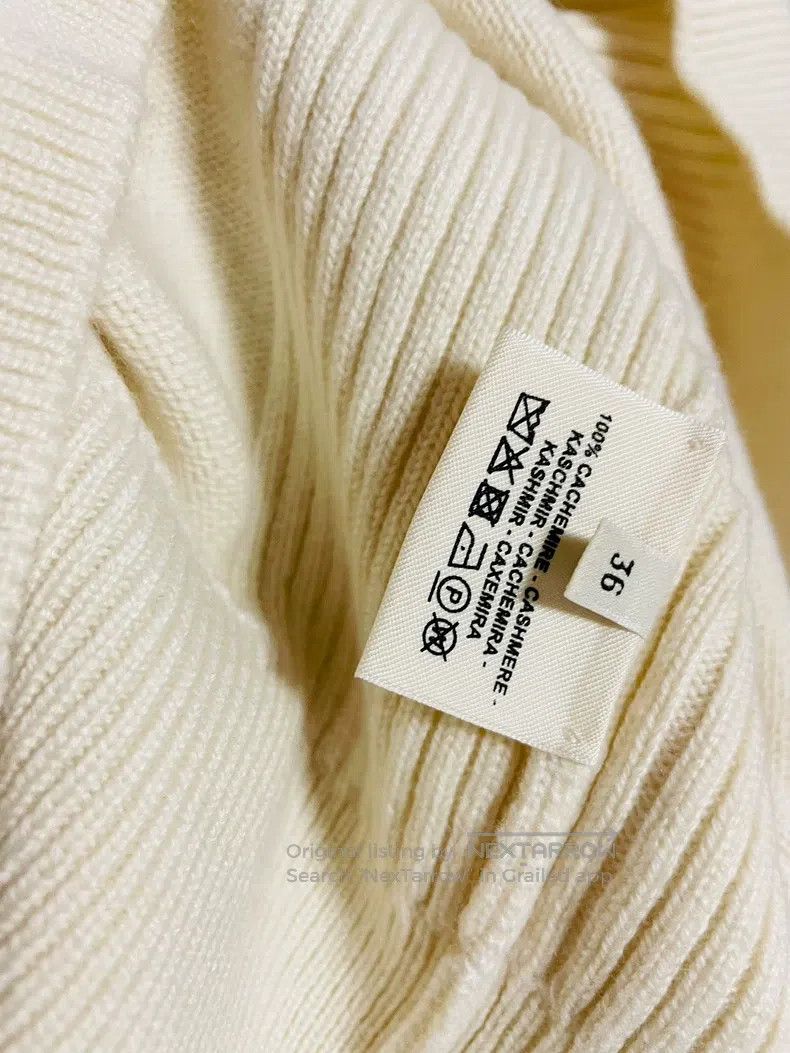 Hermes Hermes Cashmere sweater, knitted sweater, cream white Size XS / US 0-2 / IT 36-38 - 4 Thumbnail