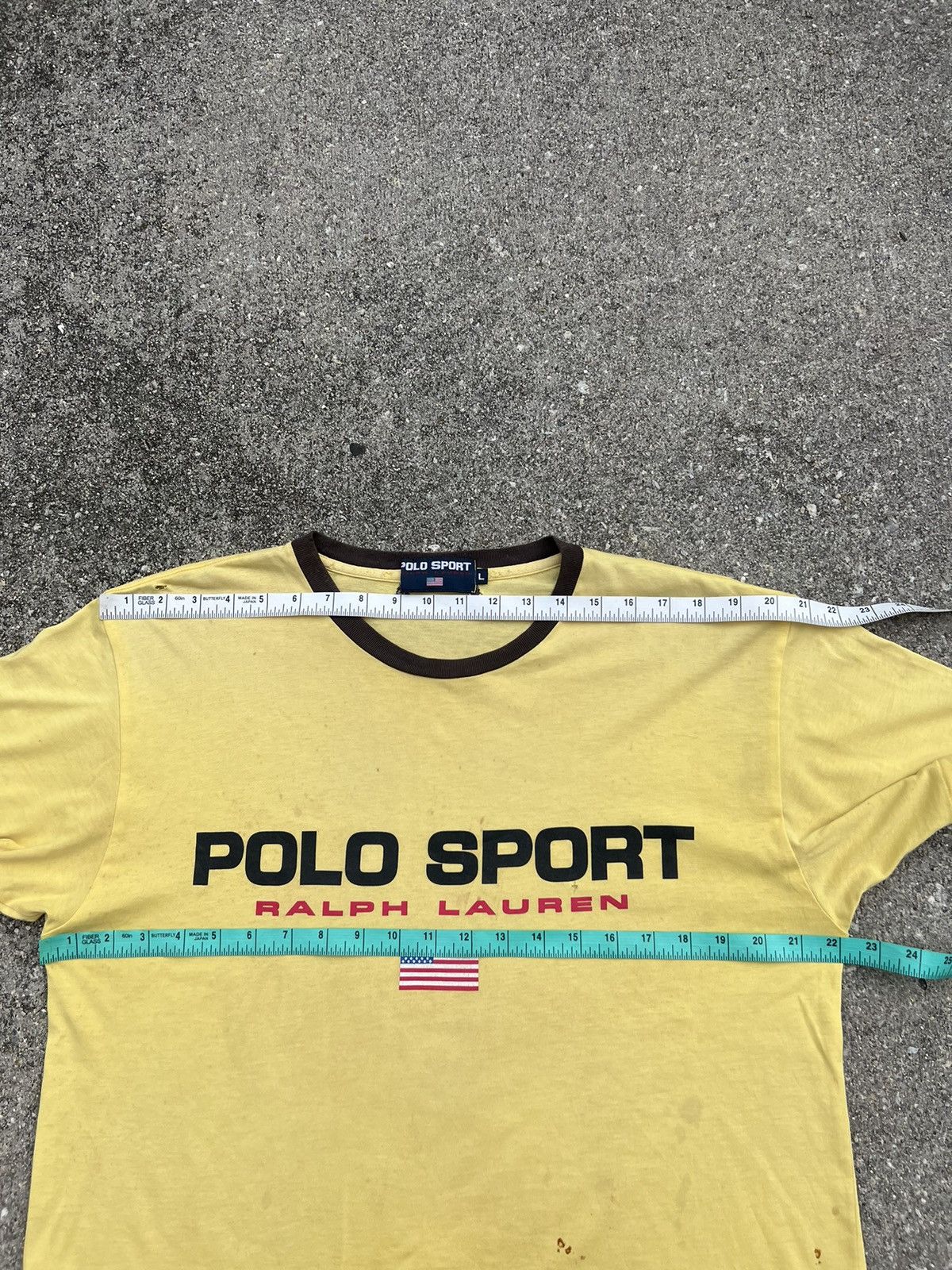 Ralph Lauren Trashed Vintage 90s Ralph Lauren Polo Sport USA Flag t shirt Size US L / EU 52-54 / 3 - 3 Thumbnail