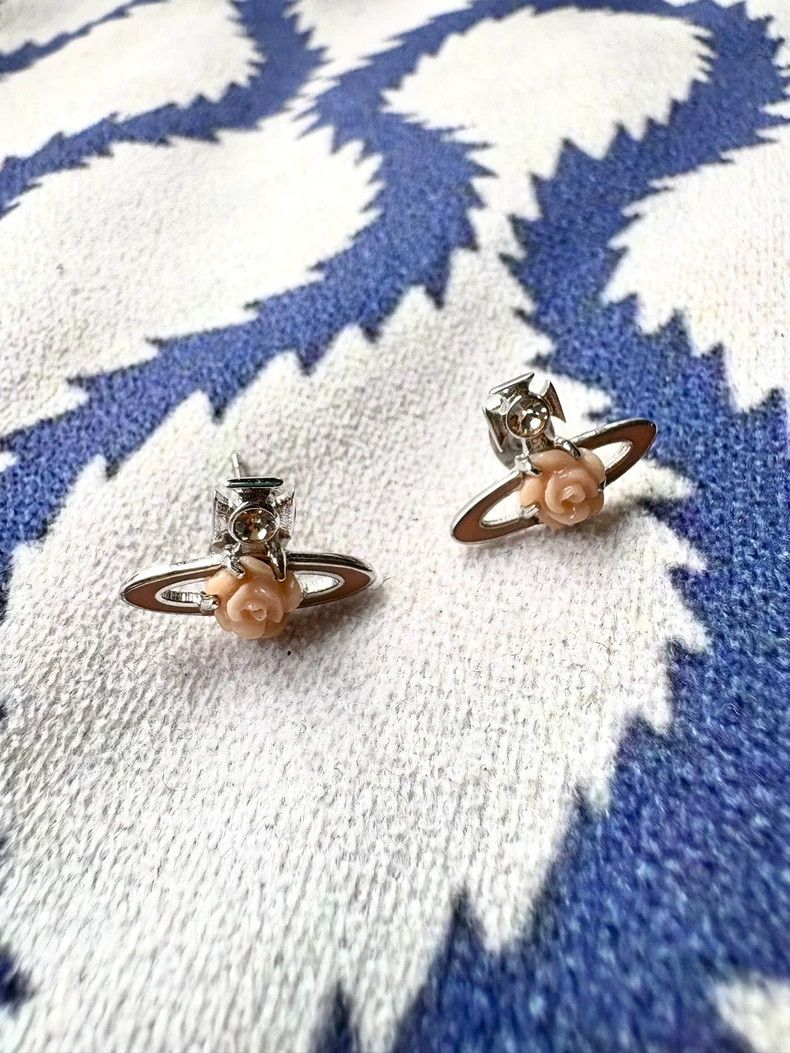 Vivienne Westwood Vivienne Westwood Pink Saturn Rose Earrings - dmc Size ONE SIZE - 1 Thumbnail