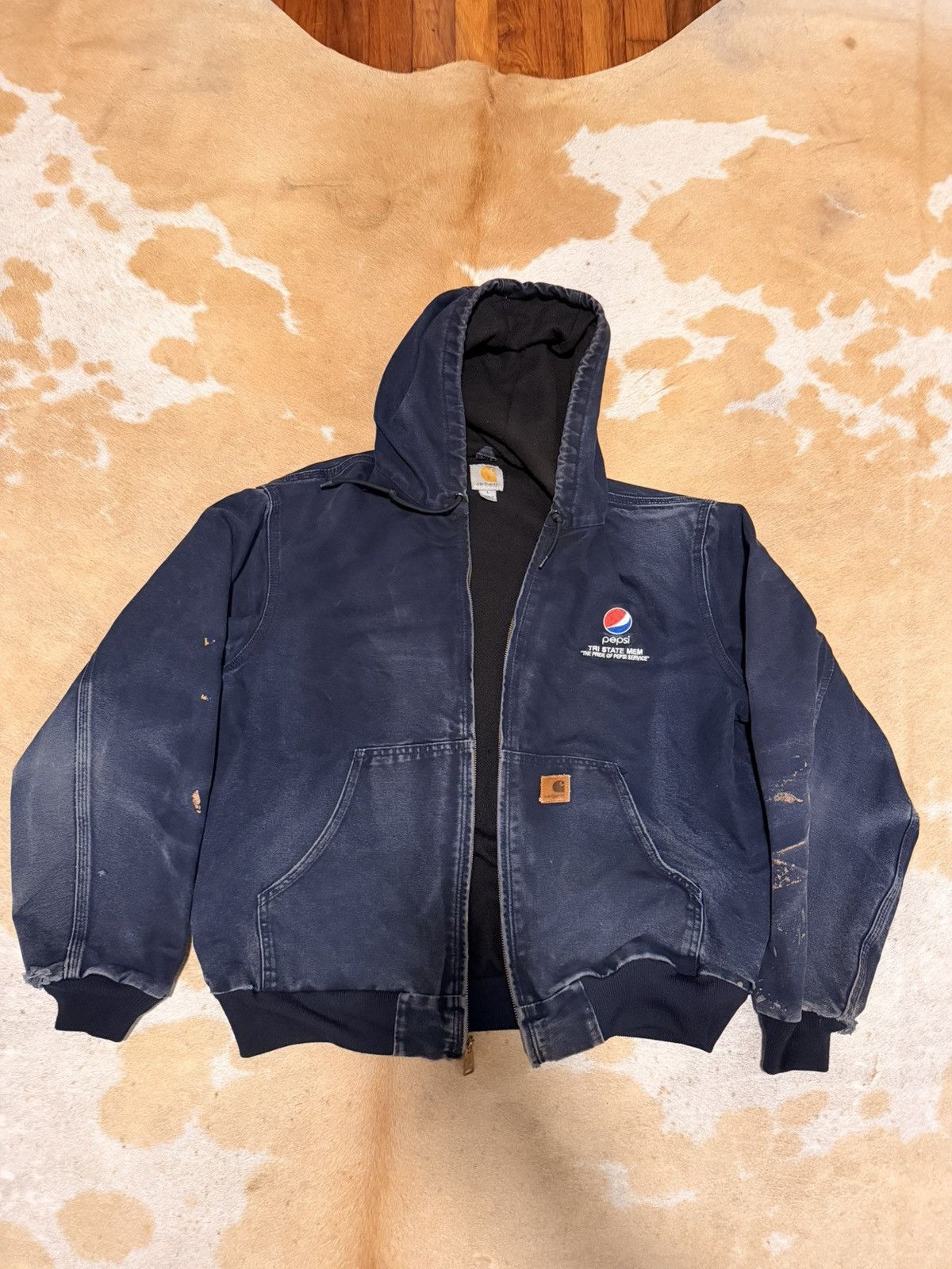 Carhartt Carhartt J25 MOT Pepsi Blue Navy Active Hooded Jacket Large Size US L / EU 52-54 / 3 - 1 Thumbnail