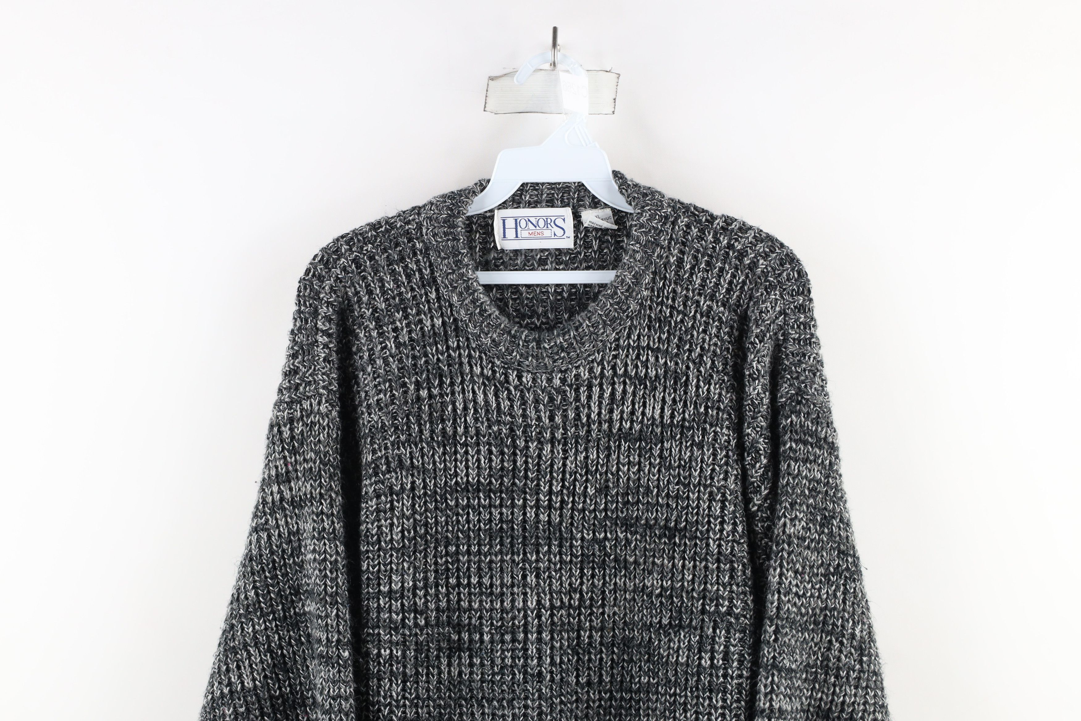 Vintage Vintage 90s Streetwear Ribbed Knit Sweater Heather Gray Size US XL / EU 56 / 4 - 2 Thumbnail