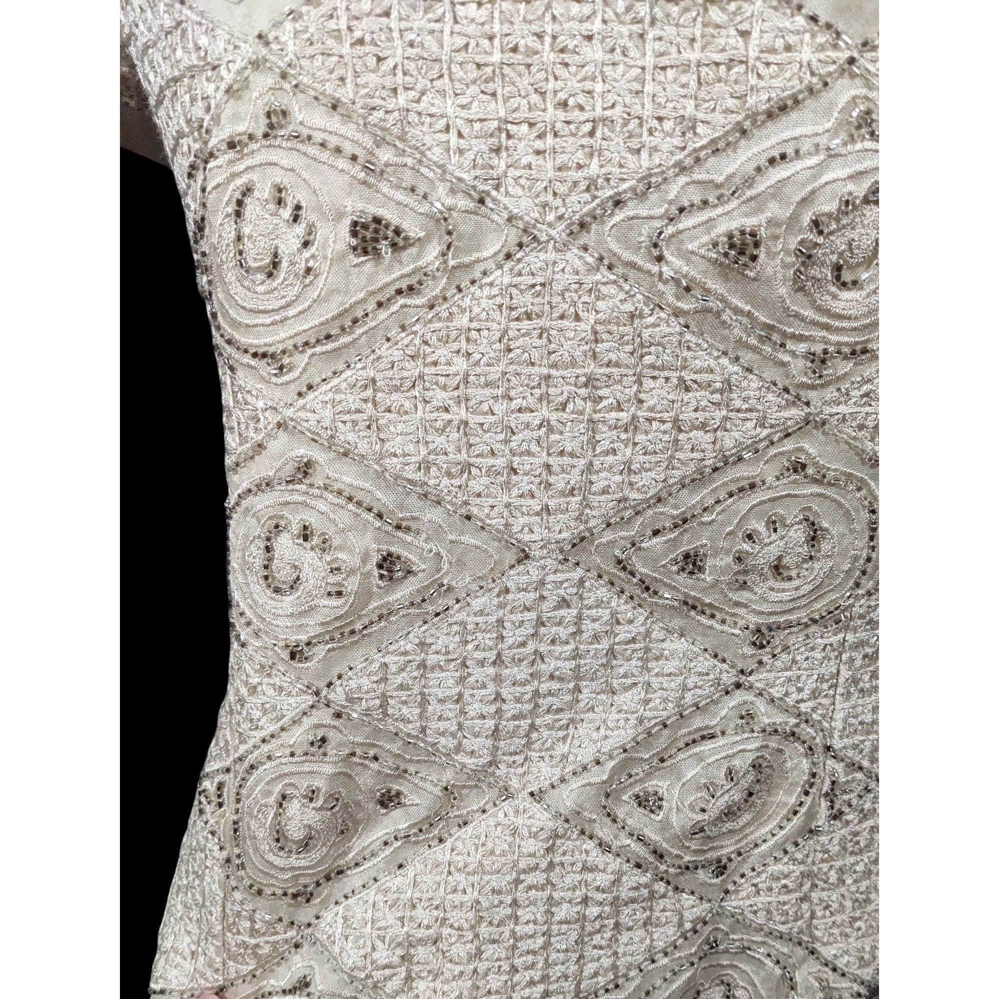 Oleg Cassini Vintage BlackTie By Oleg Cassini Silk Beaded Top Size Large Size L / US 10 / IT 46 - 4 Thumbnail