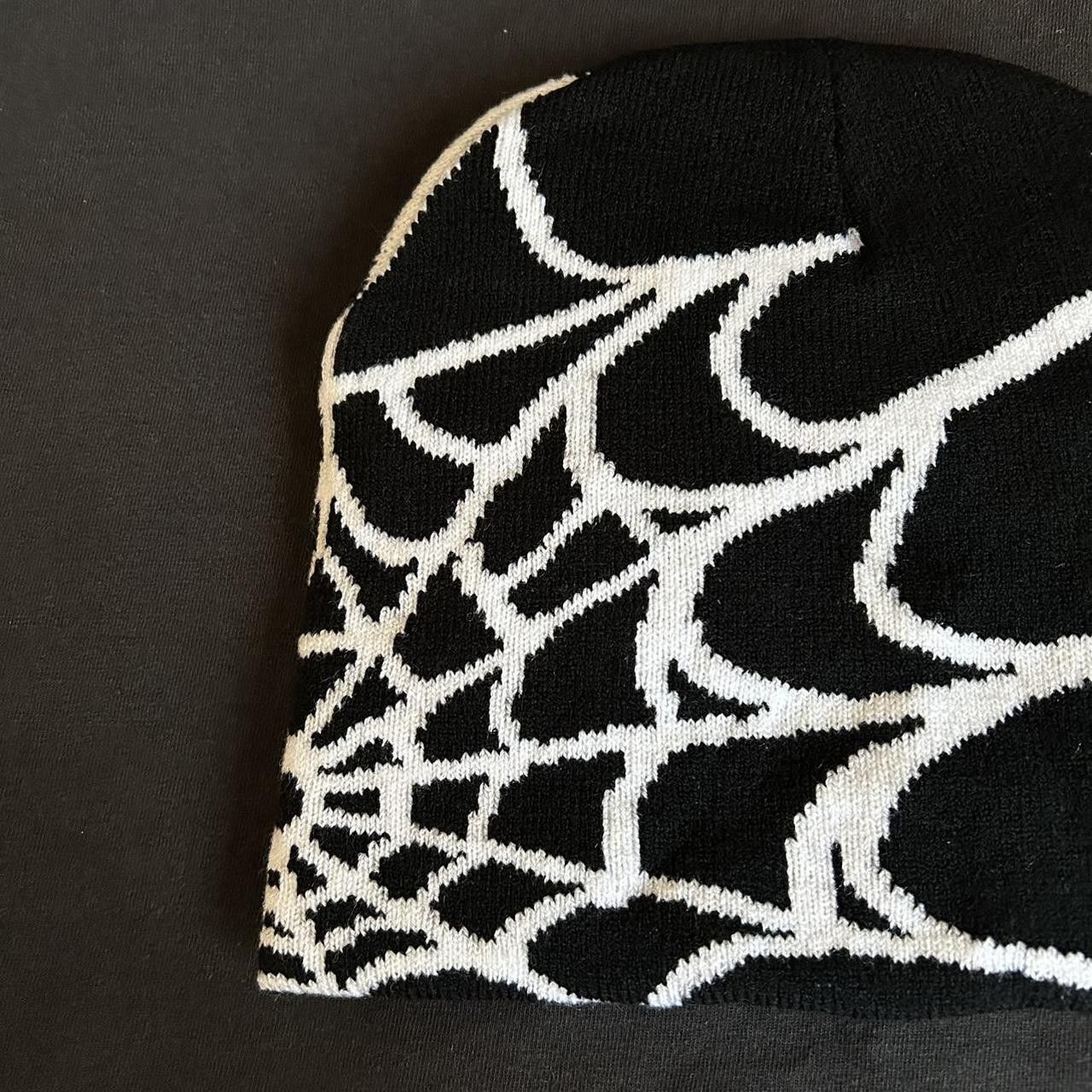 Vintage Y2K 2000s Style Spider Web All Over Print Skater Beanie Size ONE SIZE - 2 Thumbnail