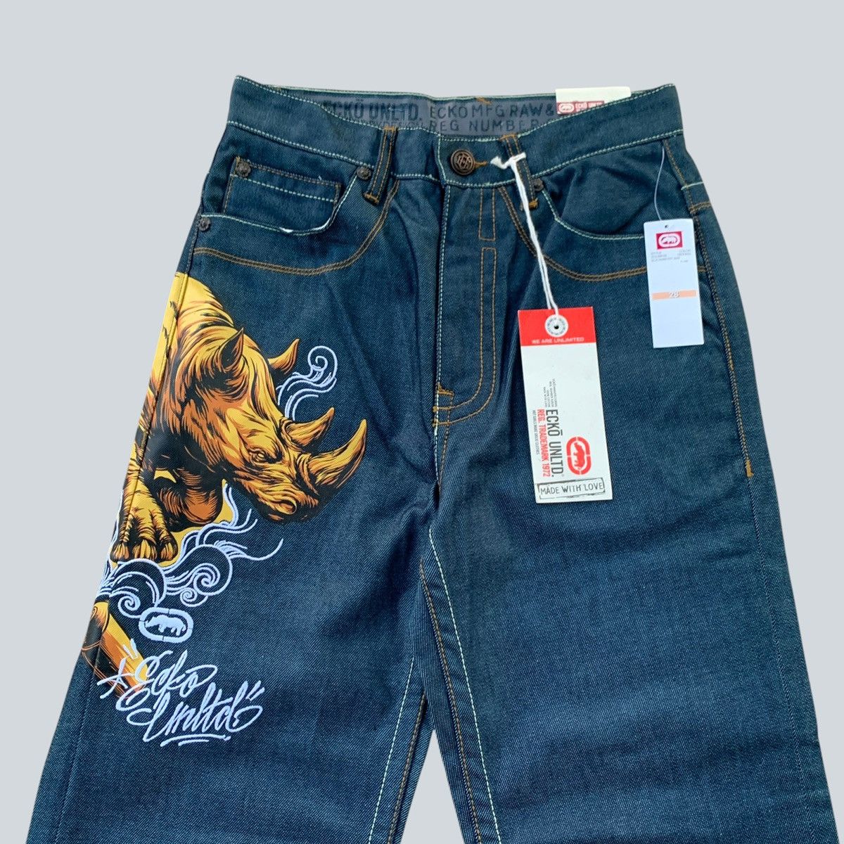Ecko Unltd. Vintage 2000 Ecko Unltd. Rhino City Graffiti Print Baggy Fit Size US 28 / EU 44 - 9 Thumbnail
