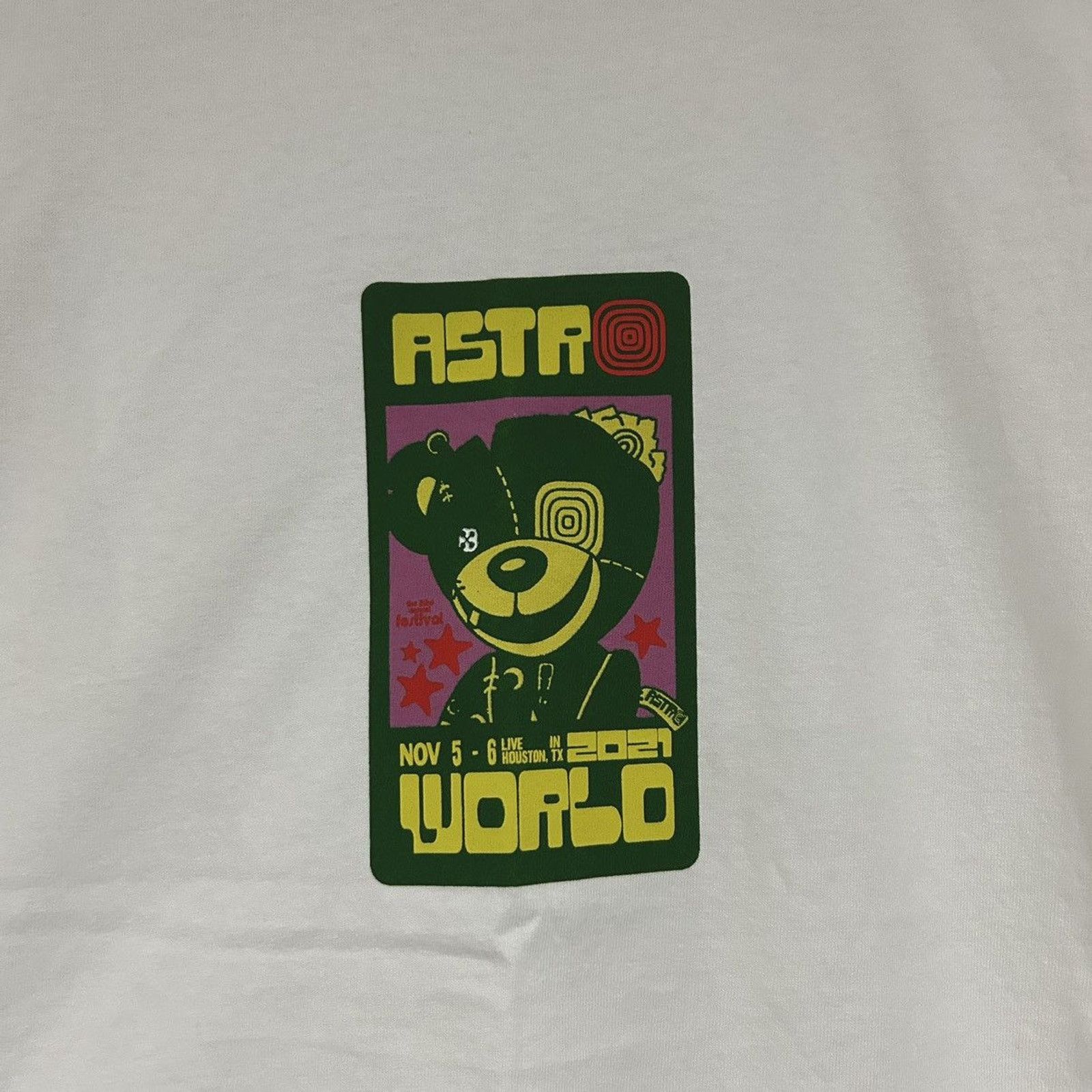 Travis Scott Travis Scott 2021 Astroworld White Scare Bear Shirt Size US M / EU 48-50 / 2 - 2 Thumbnail