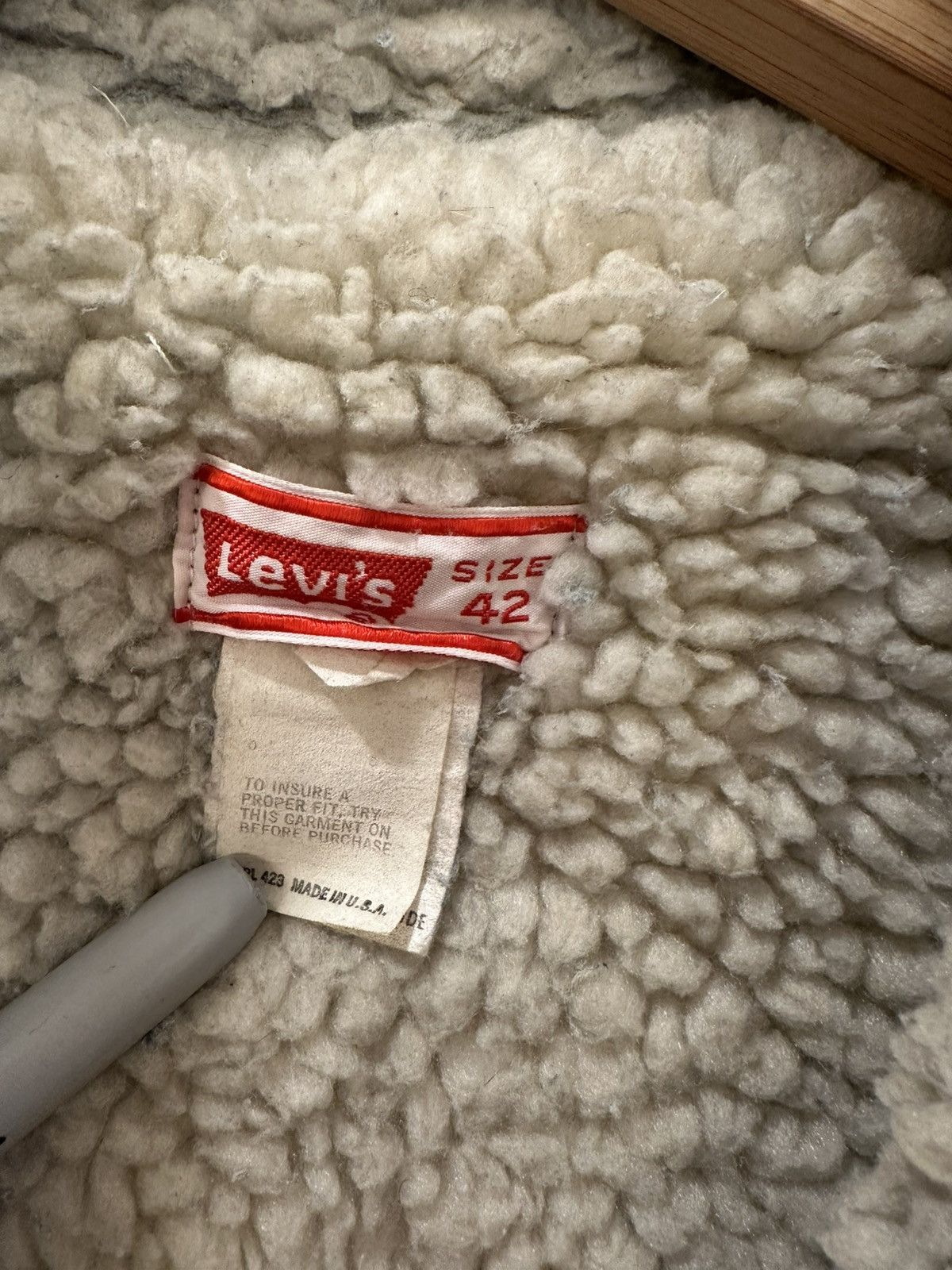 Levi's Vintage 1970s Thrashed Levis Sherpa Lined Jacket Size US L / EU 52-54 / 3 - 7 Thumbnail