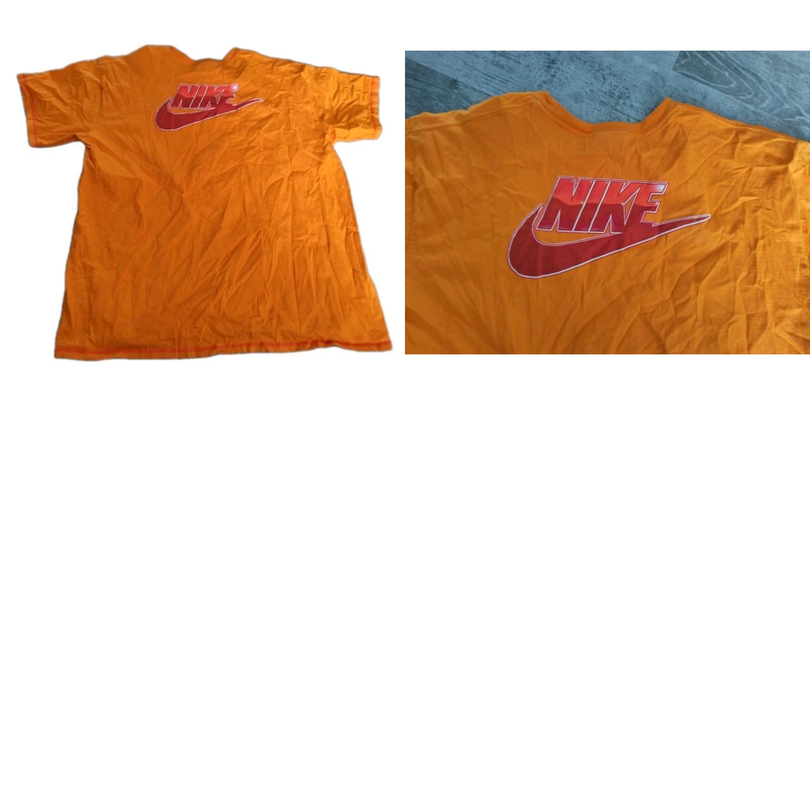 Nike VINTAGE Nike T-Shirt Men 2XL Short Sleeve Crew Neck Graphic Print Orange Y2K Double-Sided Swoosh Sports Size US XXL / EU 58 / 5 - 8 Thumbnail
