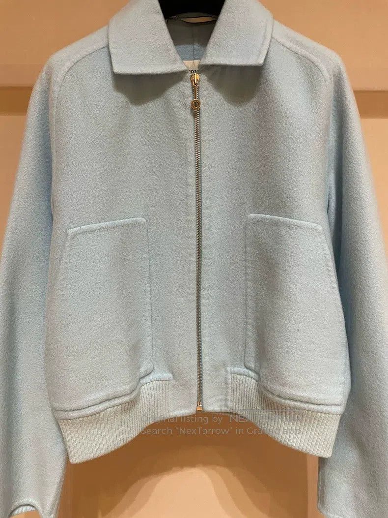 Hermes Hermes Spring/Summer Show Model Light Blue Wool Tweed Jack Size XXS / US 00 / IT 34 - 5 Thumbnail