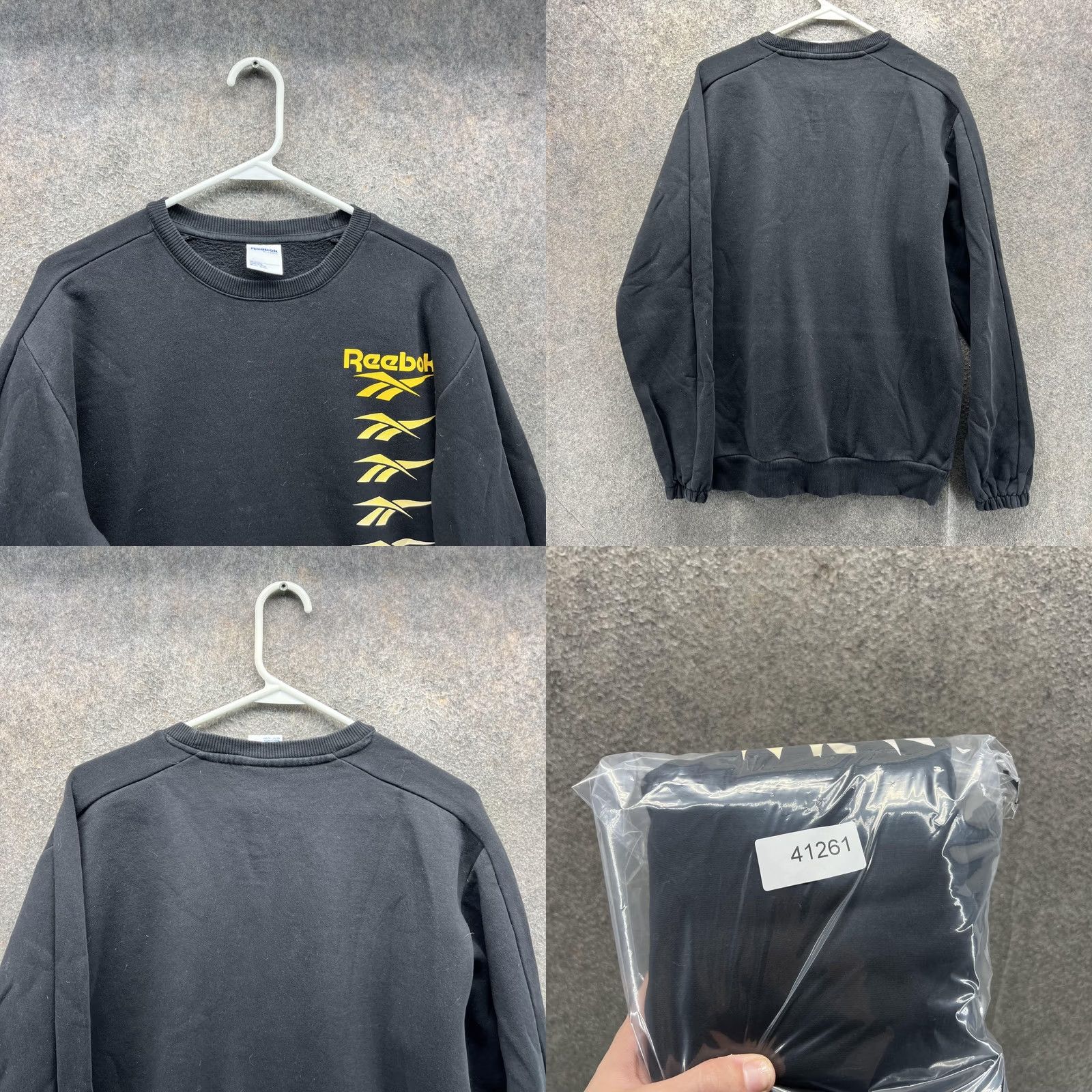 Reebok Reebok Sweatshirt Mens M Black Graphic Logo Crewneck Fleece Pullover Size US M / EU 48-50 / 2 - 8 Thumbnail