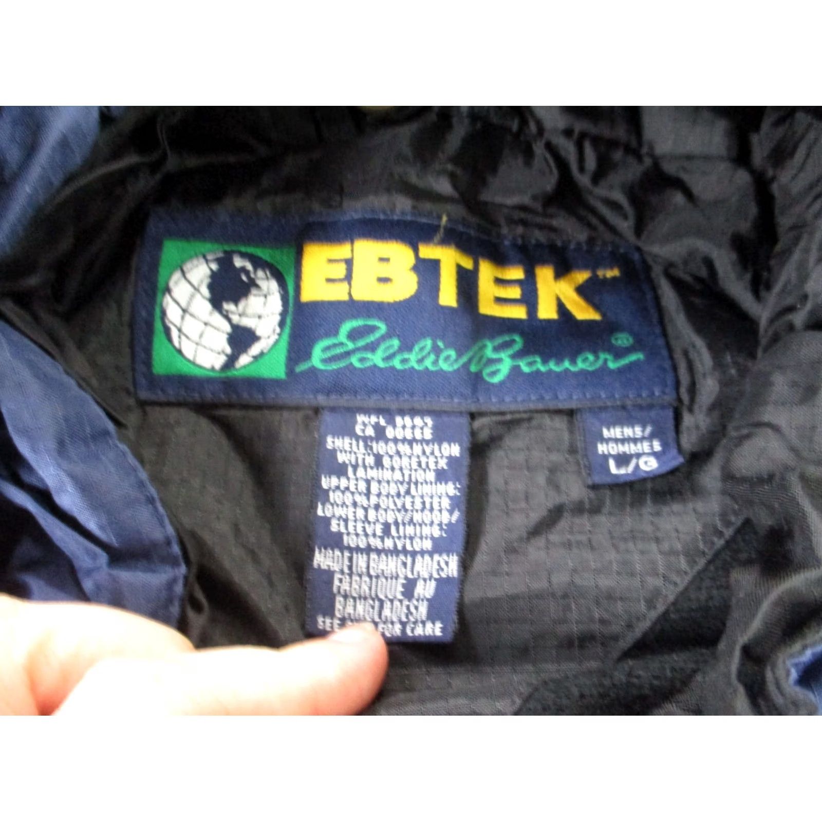 Eddie Bauer Eddie Bauer Jacket Men L Blue Ebtek Hiking Rain Coat Outdoor Windbreaker Zip Full Zip Hooded Water Resistant Lightweight Pockets Size US L / EU 52-54 / 3 - 6 Thumbnail