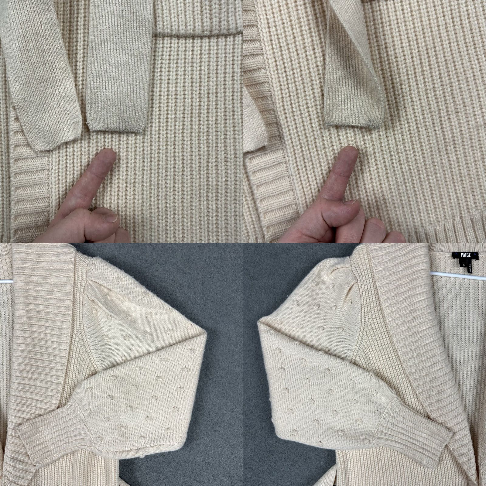 Paige PAIGE Loredana Cardigan Sweater Coat Ivory Wool Blend Belted GUC Womens Small Size S / US 4 / IT 40 - 8 Thumbnail