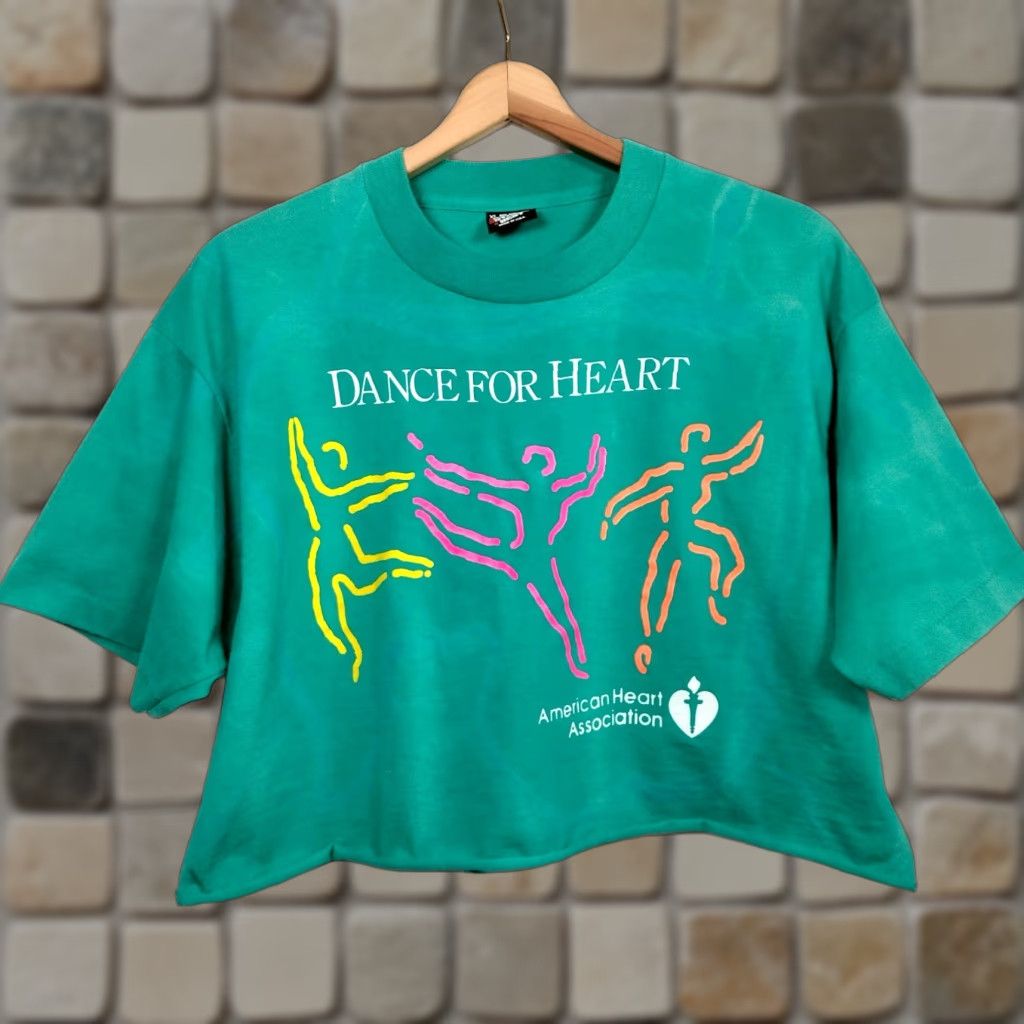 Vintage VINTAGE Screen Stars Best Crop Top Shirt XL Turquoise Bleach Dye Dancer Casual Crew Neck Short Sleeve Women Size XL / US 12-14 / IT 48-50 - 1 Thumbnail
