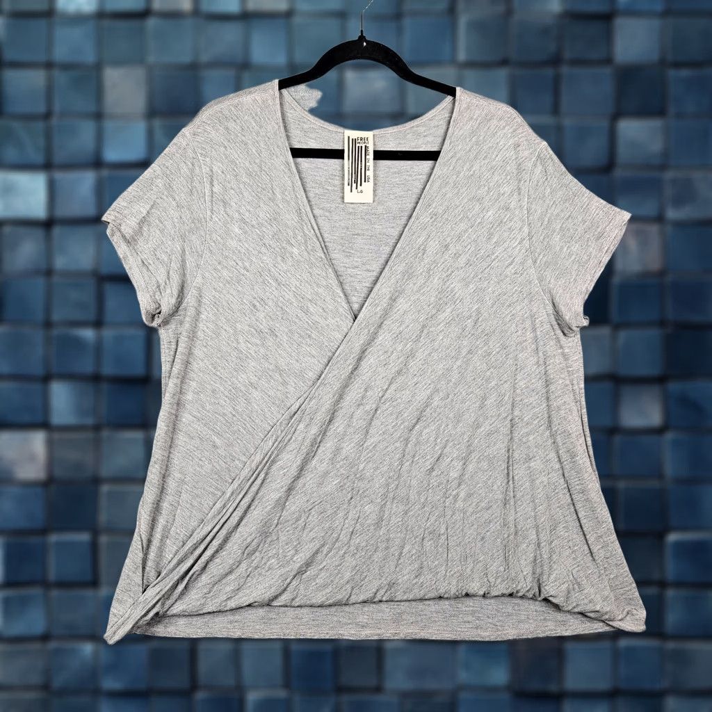 Free People Free People Shirt Women L Gray V-Neck Hoffman Tee Size L / US 10 / IT 46 - 1 Thumbnail