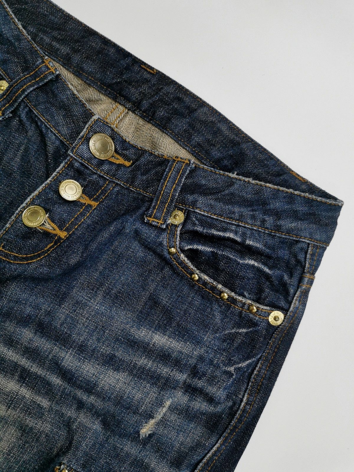 Japanese Brand Alice Parachute Distressed Cargo Denim Jeans Size 29" - 4 Thumbnail