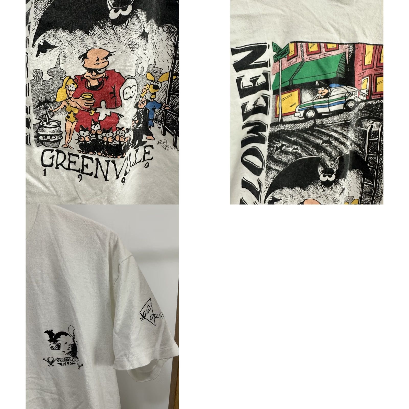 Vintage VTG Greenville ECU Halloween Frat Greek T-Shirt L Mens White Short Sleeve Vintage ECU Costume Witch Mojo 90s Boys Girls Size US L / EU 52-54 / 3 - 8 Thumbnail