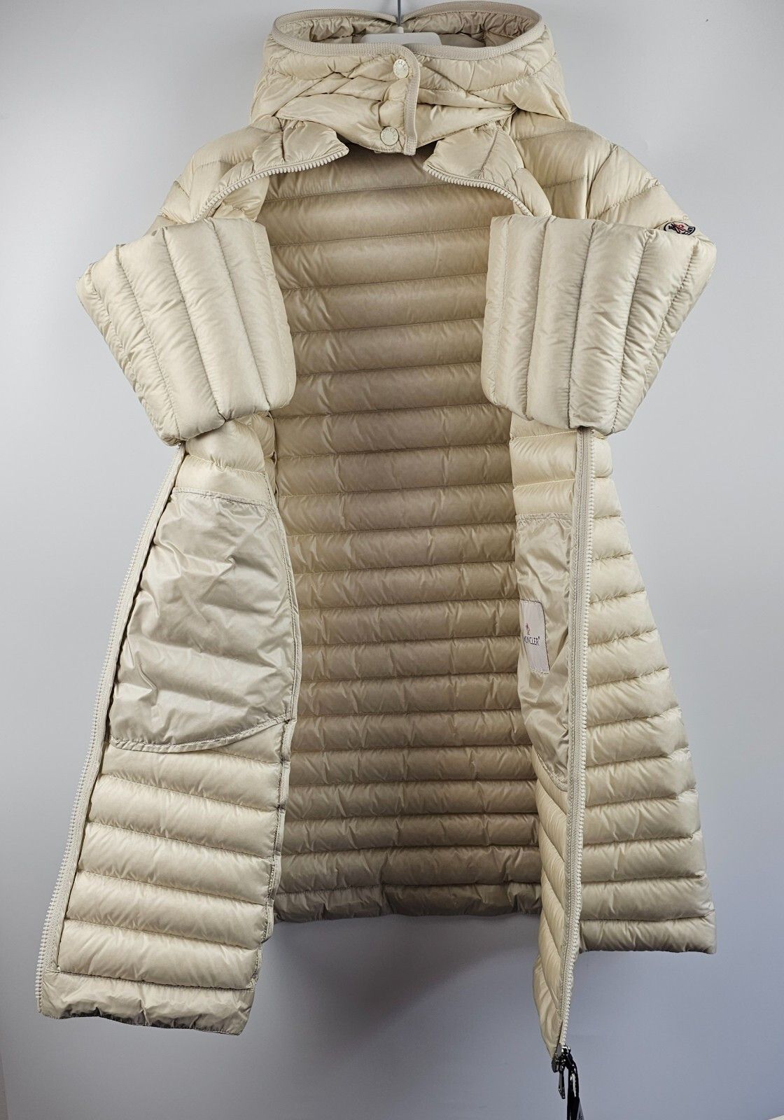 Moncler MONCLER Igelong White Ivory Hooded Long Down Jacket Size XXS / US 00 / IT 34 - 3 Thumbnail
