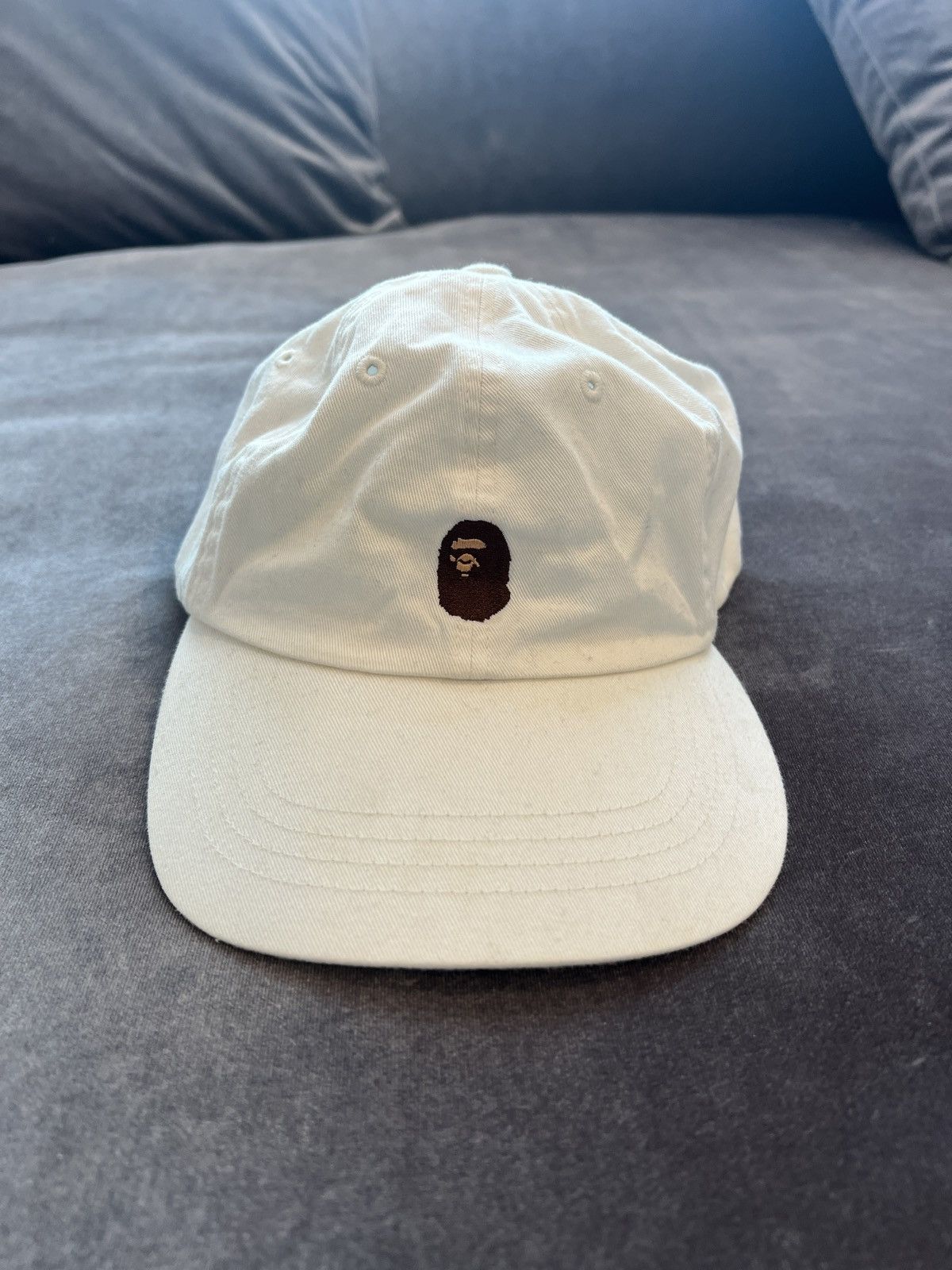 image of Bape Ape Head Panel Cap in White, Men's