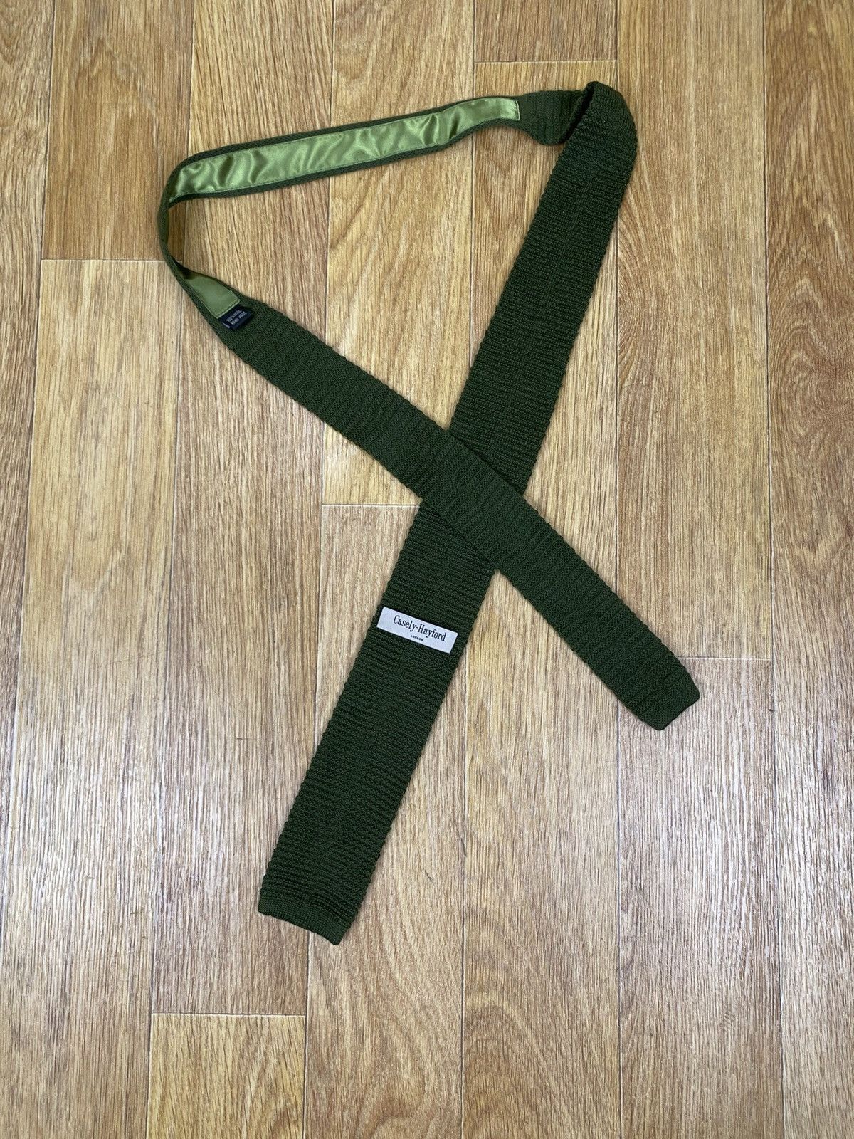 Casely Hayford Green Wool Knitted Tie