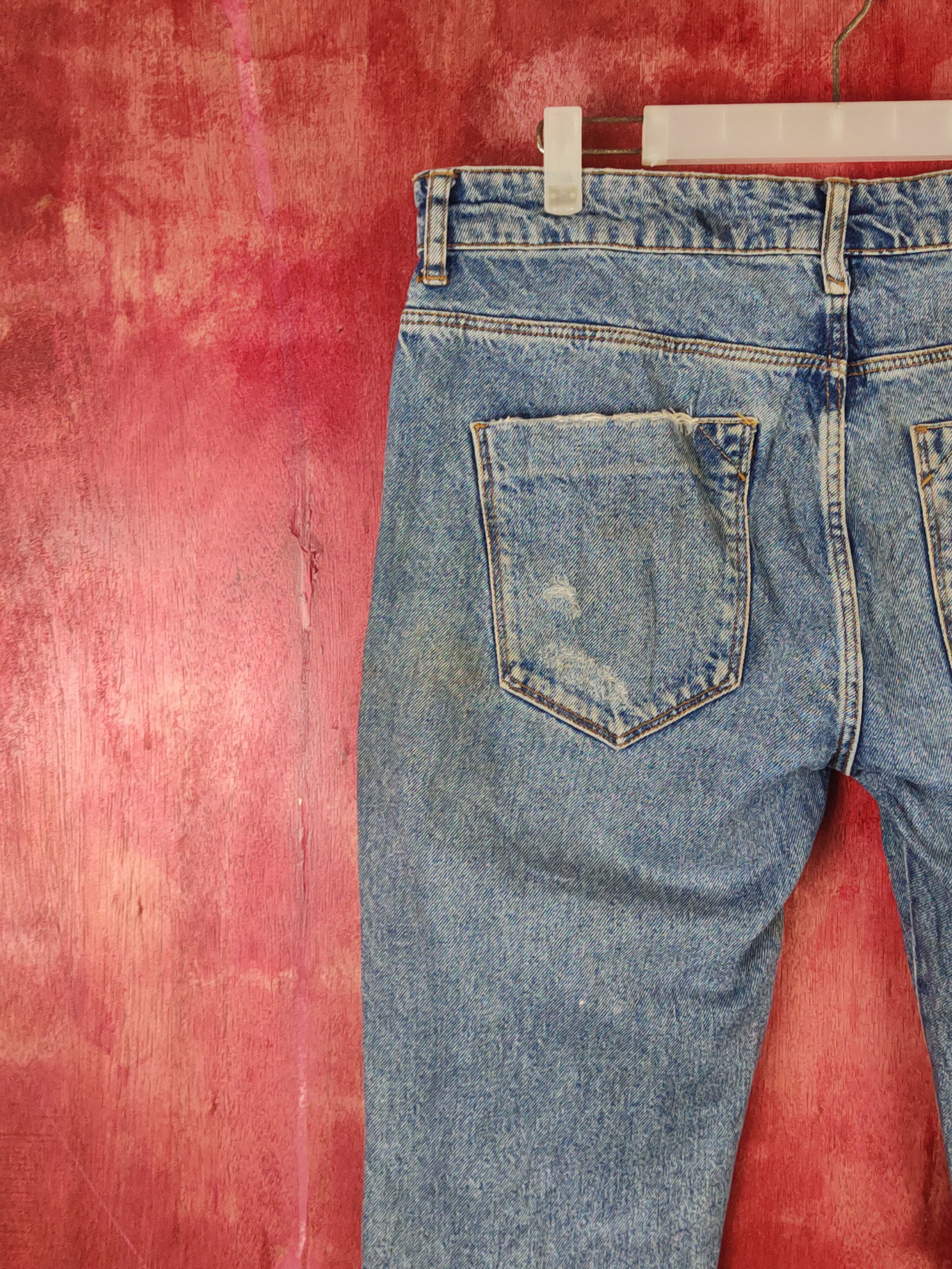 Bershka Beshka Blue Distressed Ripped Jeans #S2356 Size US 32 / EU 48 - 8 Thumbnail