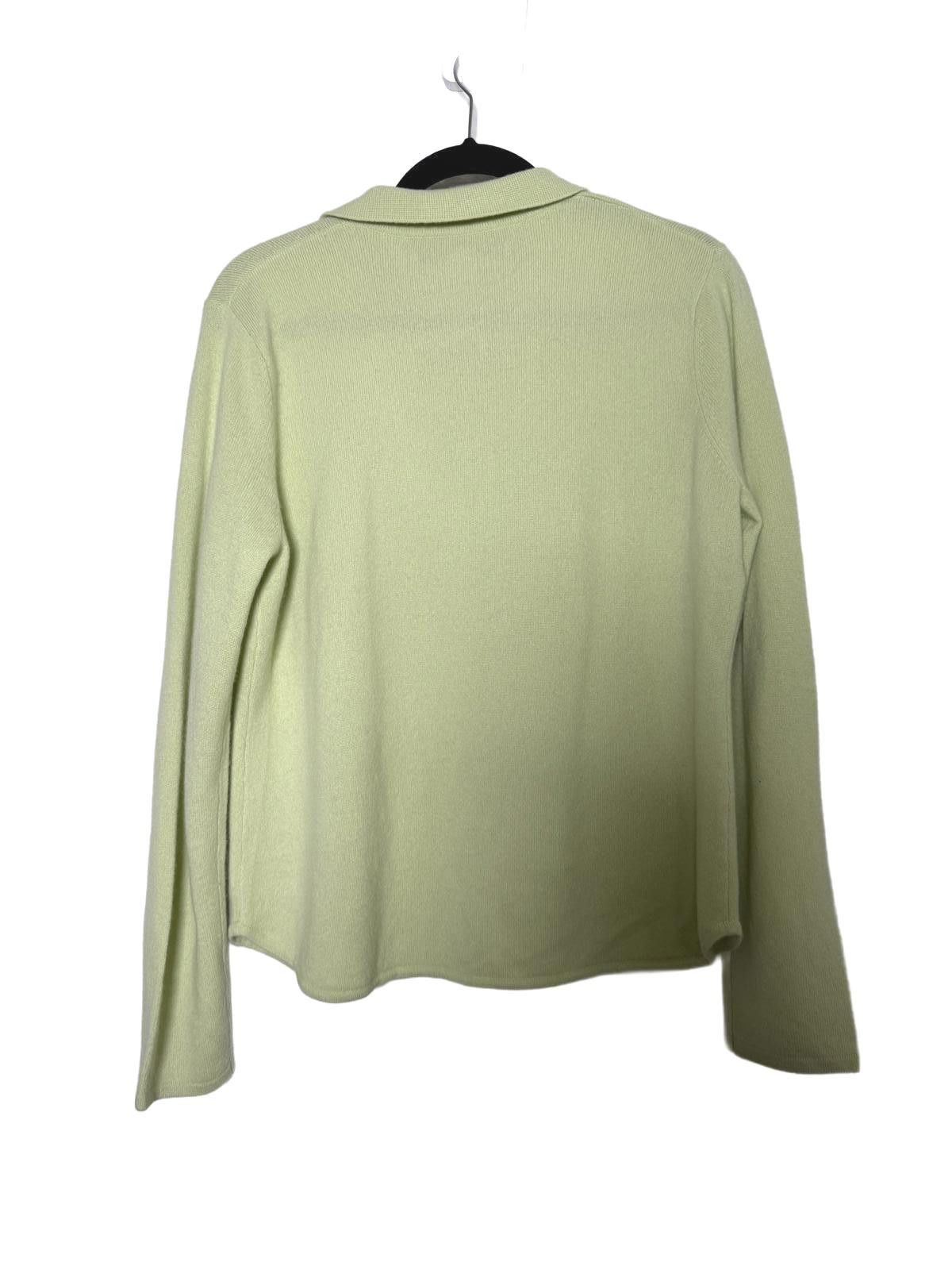 Other Green Cashmere Knitted Button up Women Sweater Size L / US 10 / IT 46 - 2 Thumbnail