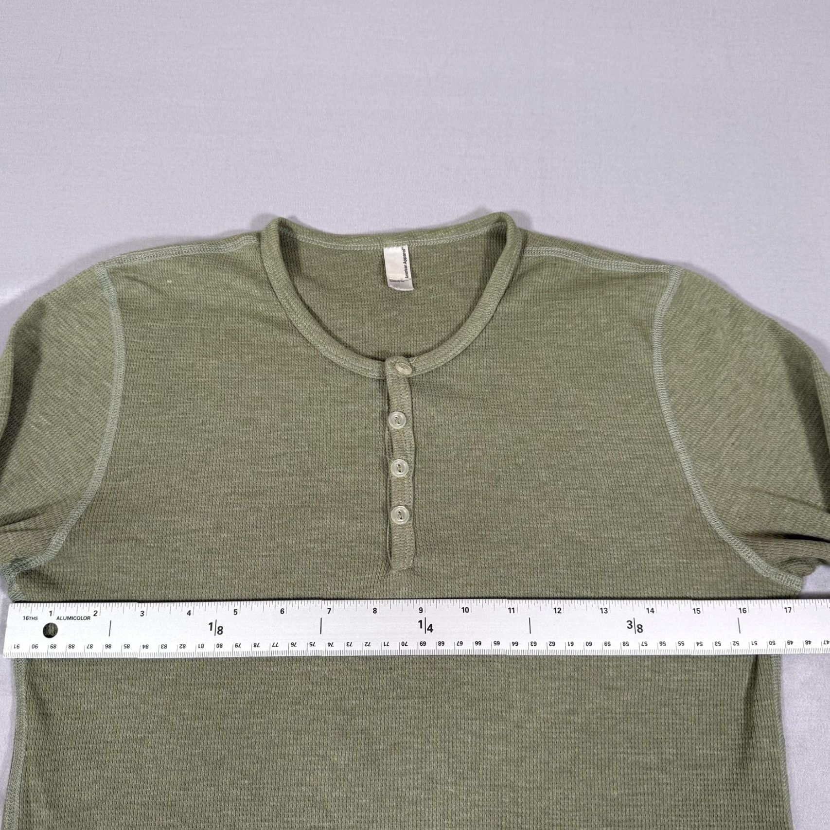 American Apparel American Apparel Shirt Men Small Green Thermal Henley T-Shirt Size US S / EU 44-46 / 1 - 4 Thumbnail