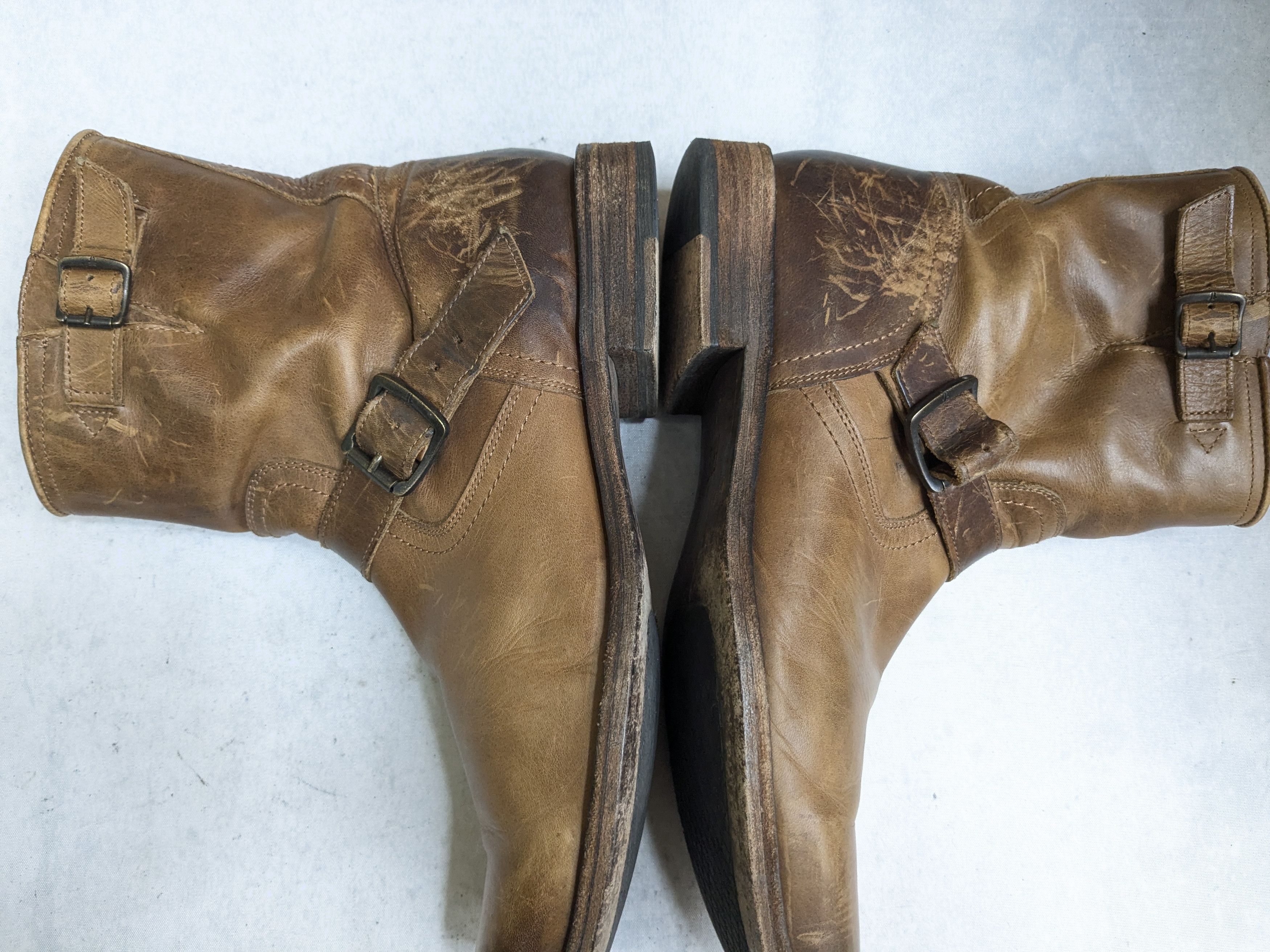 Frye Frye Engineer Boots 10 D Brown Leather Buckle Size US 10 / EU 43 - 6 Thumbnail