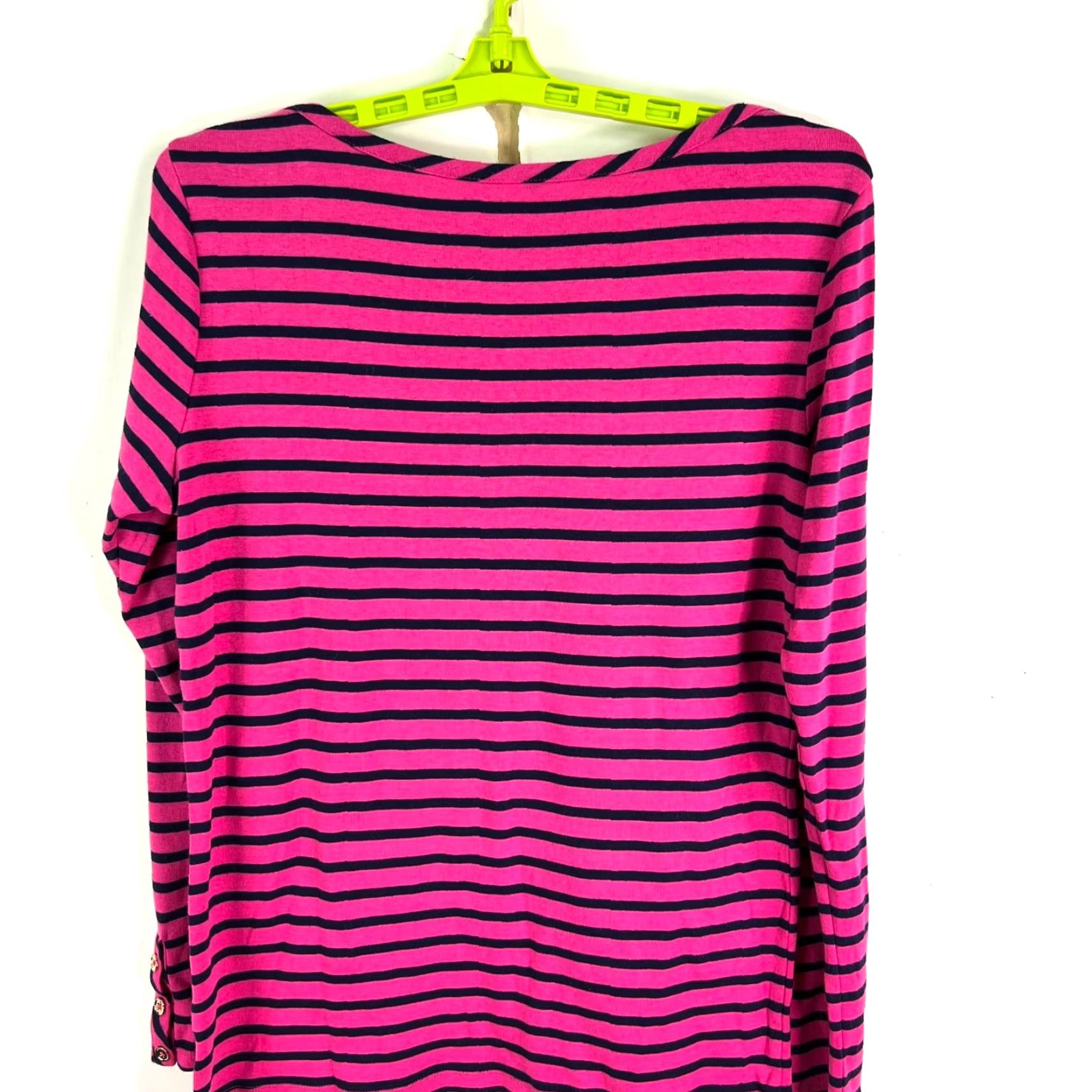 Gap GAP Women's Knit Sweater Top – Striped Long Sleeve, Pink/Blue, Size L, Pullover, All Seasons, Lightweight, Button Detail, Regular Fit Size L / US 10 / IT 46 - 3 Thumbnail