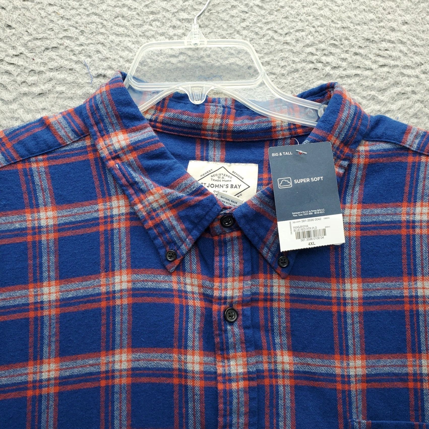 Vintage St. John's Bay Shirt Mens 4XL Multi Plaid Flannel Button-Up Casual Fall Winter Size US XXL / EU 58 / 5 - 6 Thumbnail