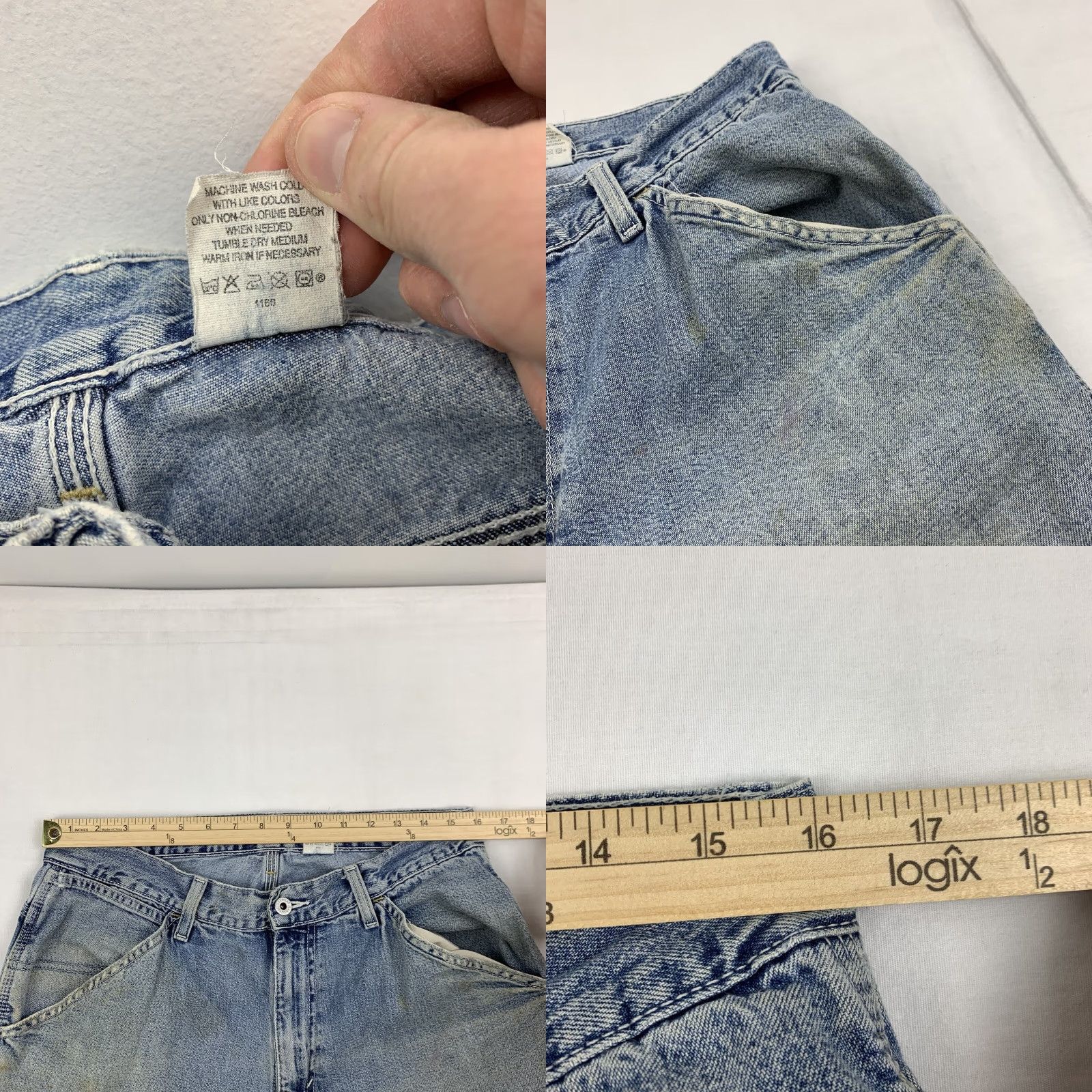 Gap VINTAGE Gap Jeans Adult 33 Blue Thrashed Carpenter Baggy Fit 90s Y2K Worn Faded Mens Jeans Size US 33 - 8 Thumbnail